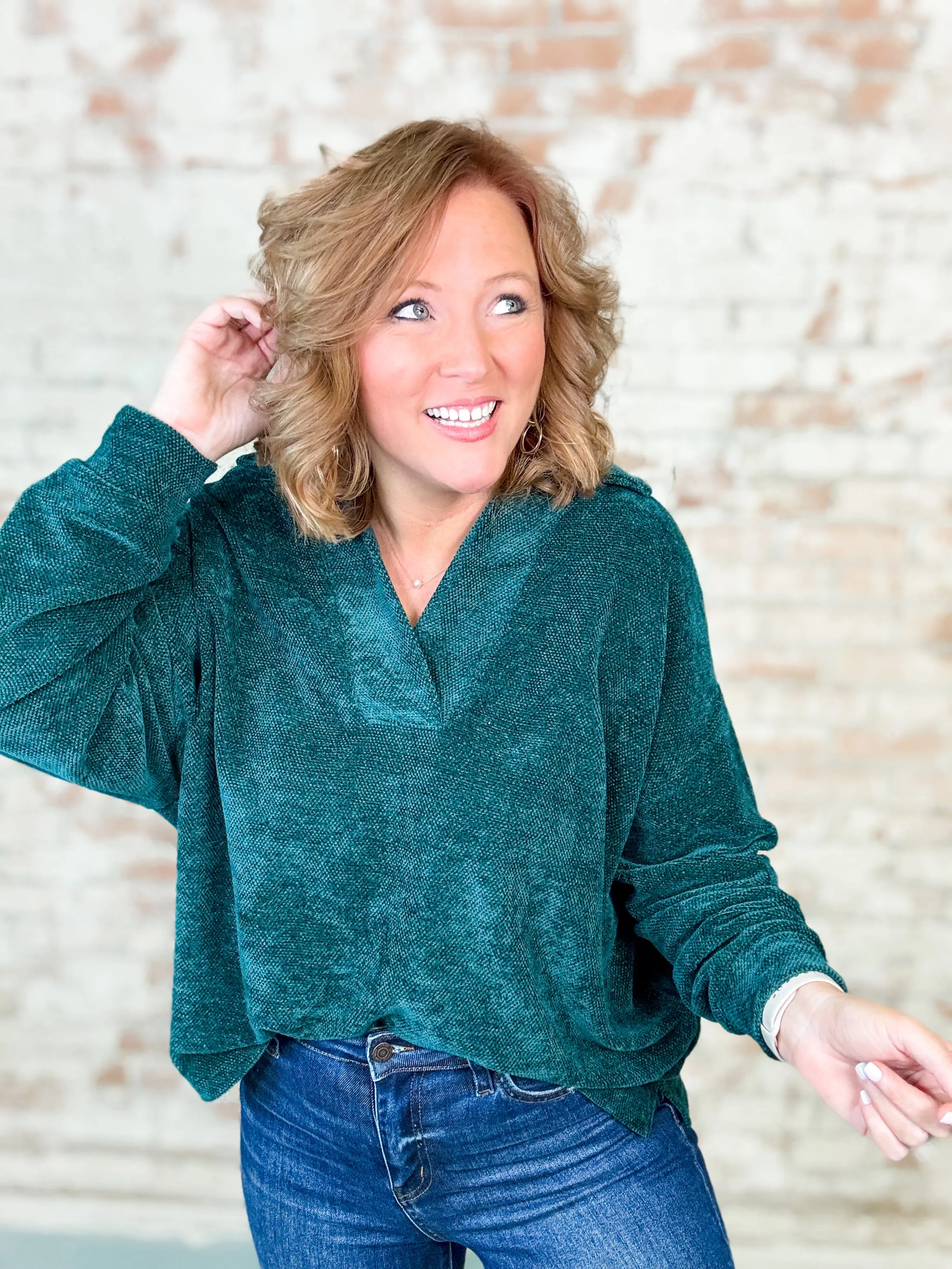 Dolly Chenille V-Neck Pullover - FINAL SALE