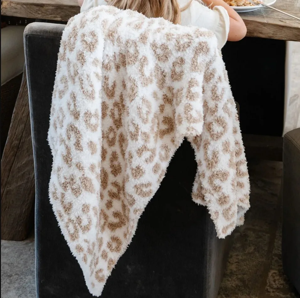 Double-layer Bamboni Mini Blankets - Tan Leopard Double Layer