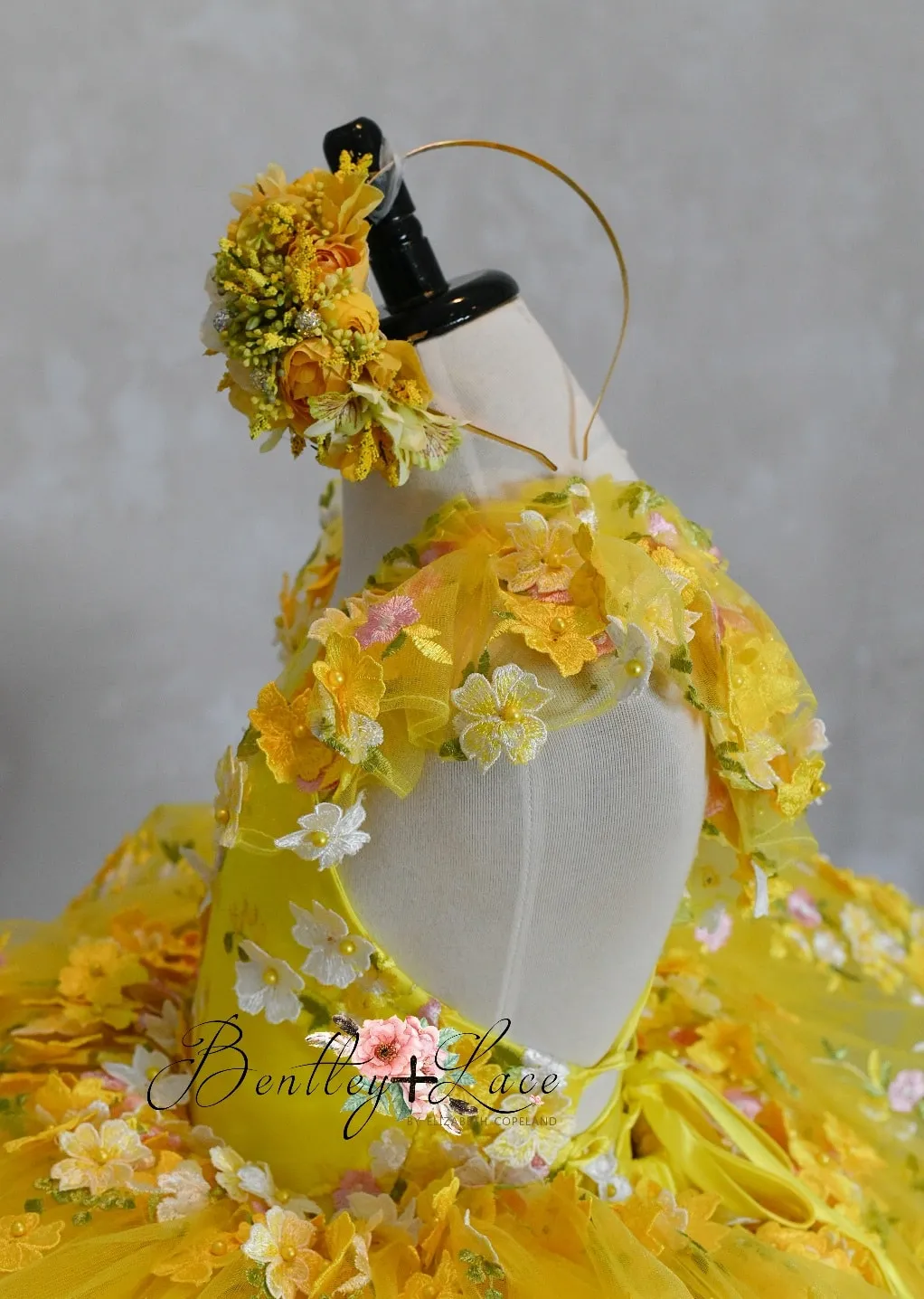 eUc "Floral Dreams" in Yellow -  Petal Short Length Dress ( 6 Year - Petite 8 Year)