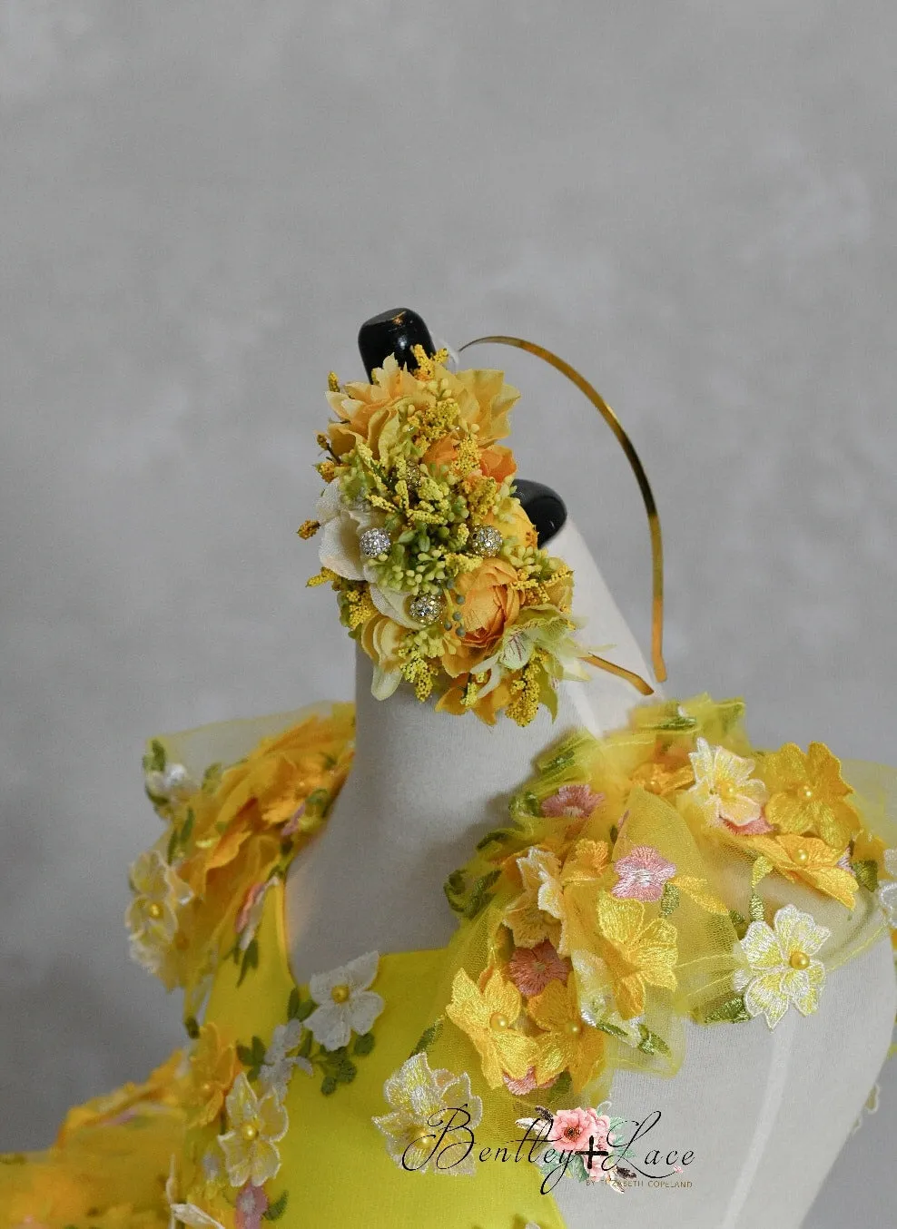 eUc "Floral Dreams" in Yellow -  Petal Short Length Dress ( 6 Year - Petite 8 Year)