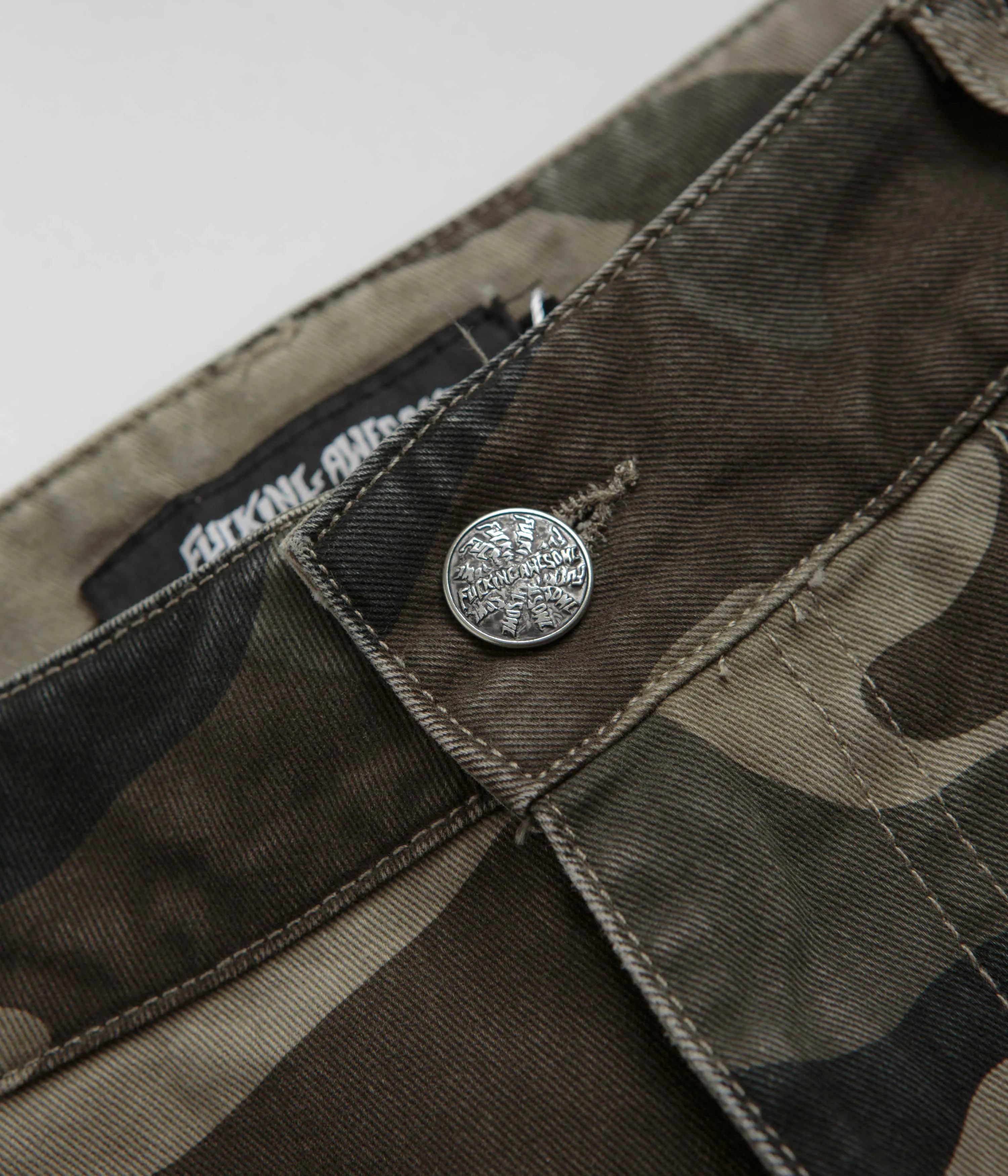 Fucking Awesome Contacts Washed Baggy Cargo Pants - Camo