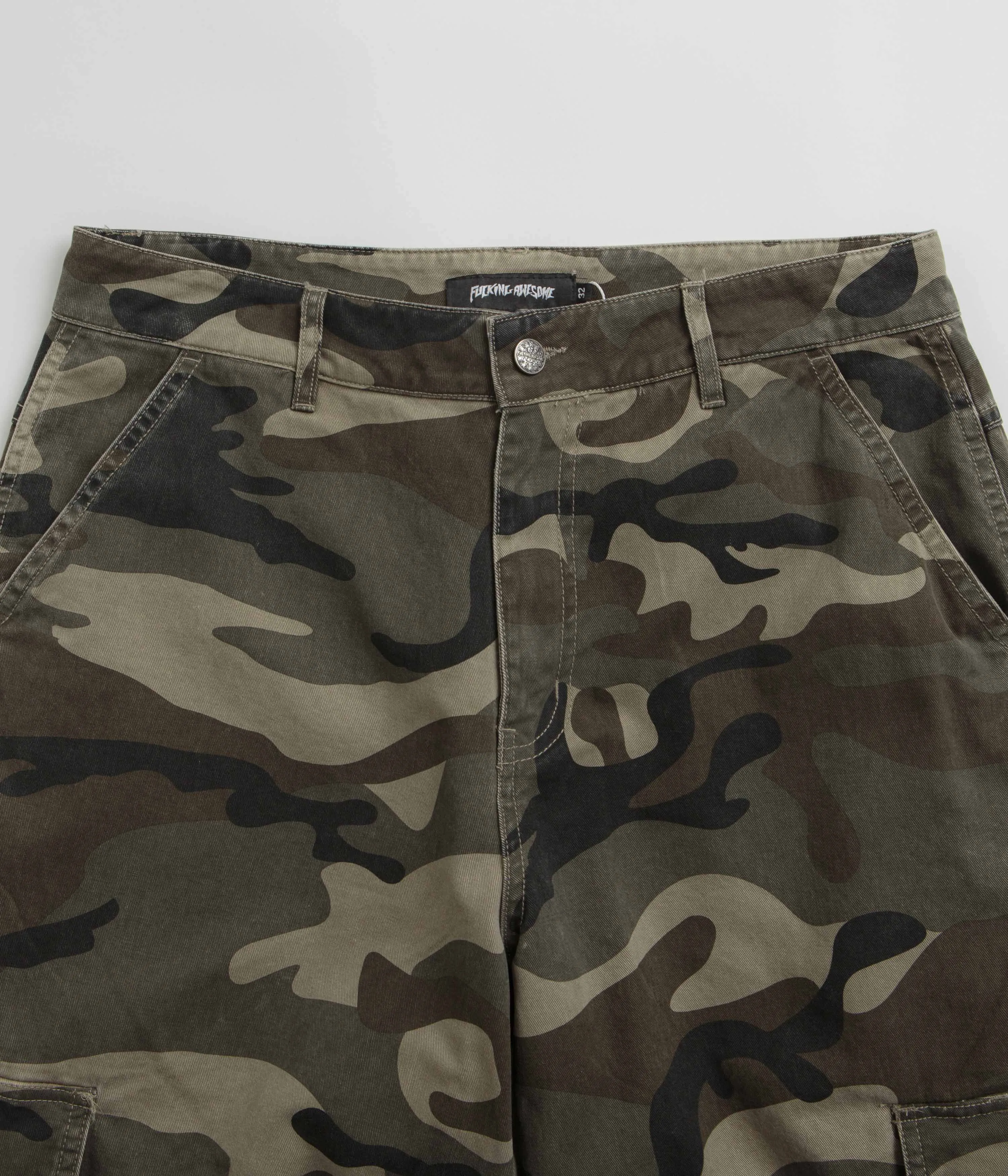 Fucking Awesome Contacts Washed Baggy Cargo Pants - Camo