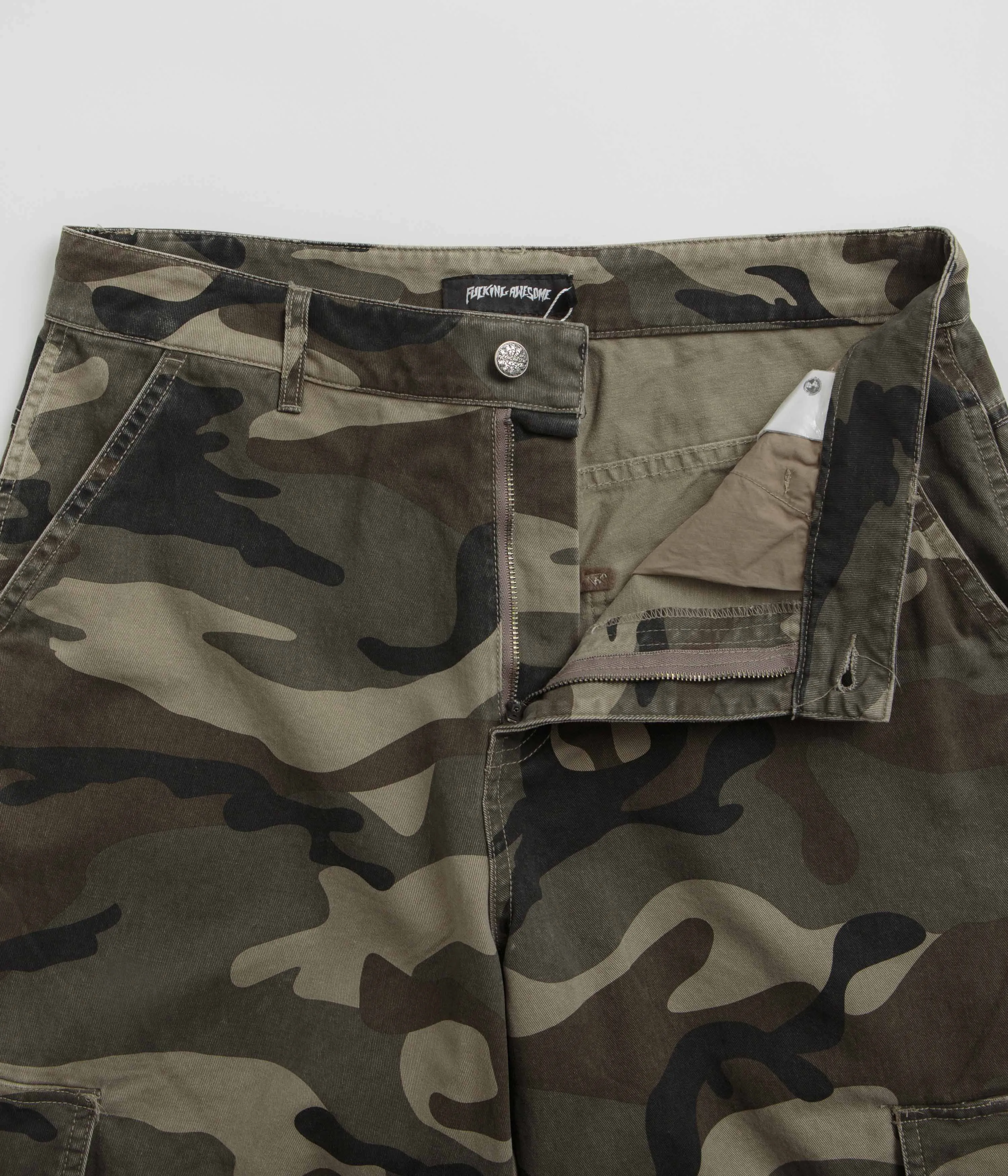 Fucking Awesome Contacts Washed Baggy Cargo Pants - Camo
