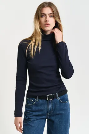 Gant Top Ribbed Turtleneck Slim Fit Evening Blue 4200764