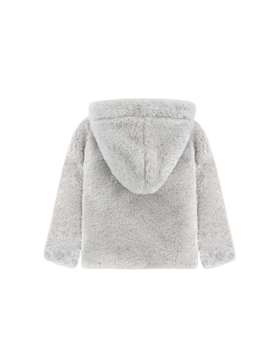 Girl Button Down Hooded Cardigan Jacket