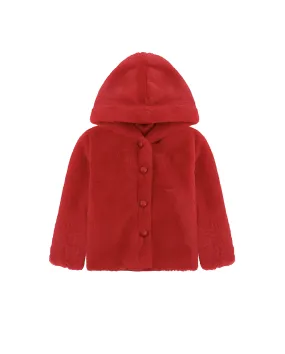 Girl Button Down Hooded Cardigan Jacket