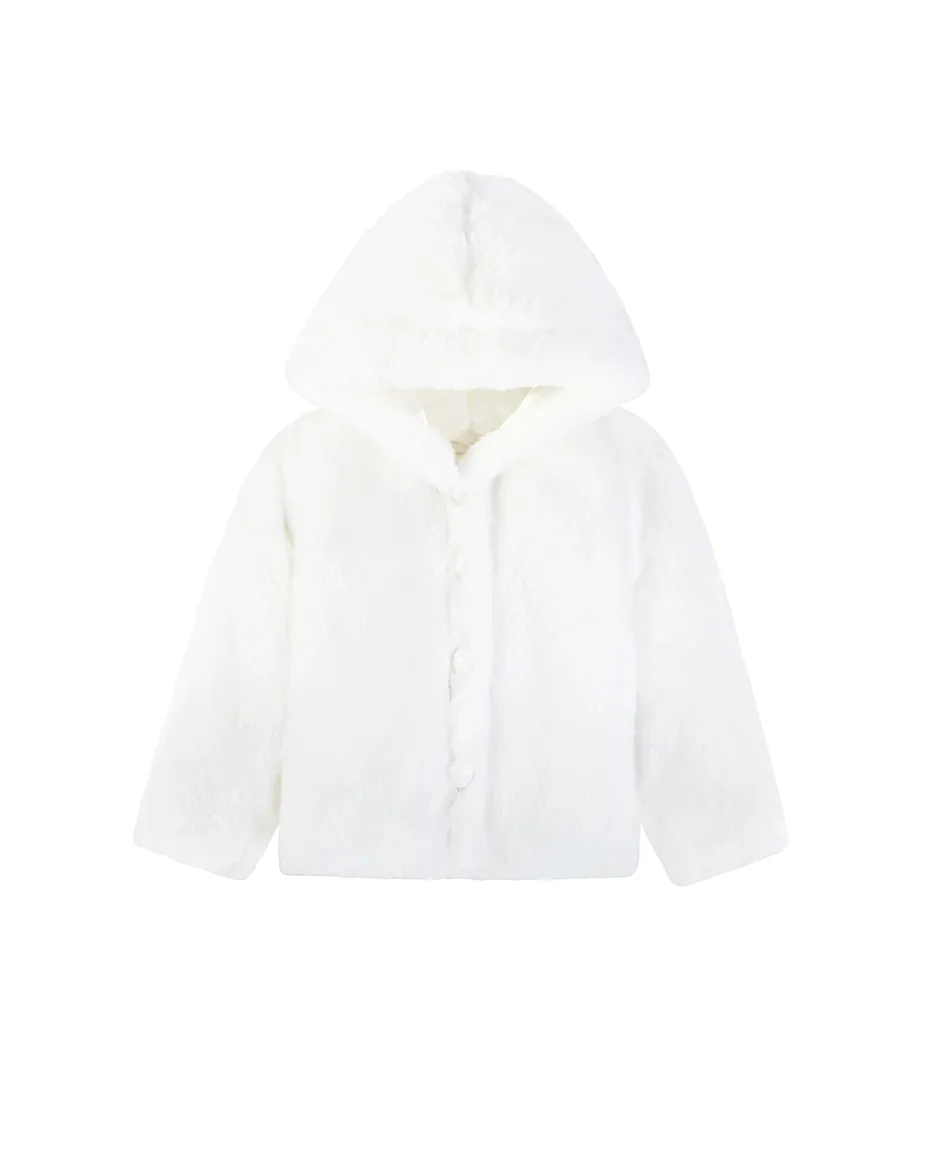 Girl Button Down Hooded Cardigan Jacket