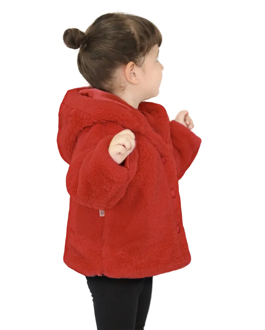 Girl Button Down Hooded Cardigan Jacket