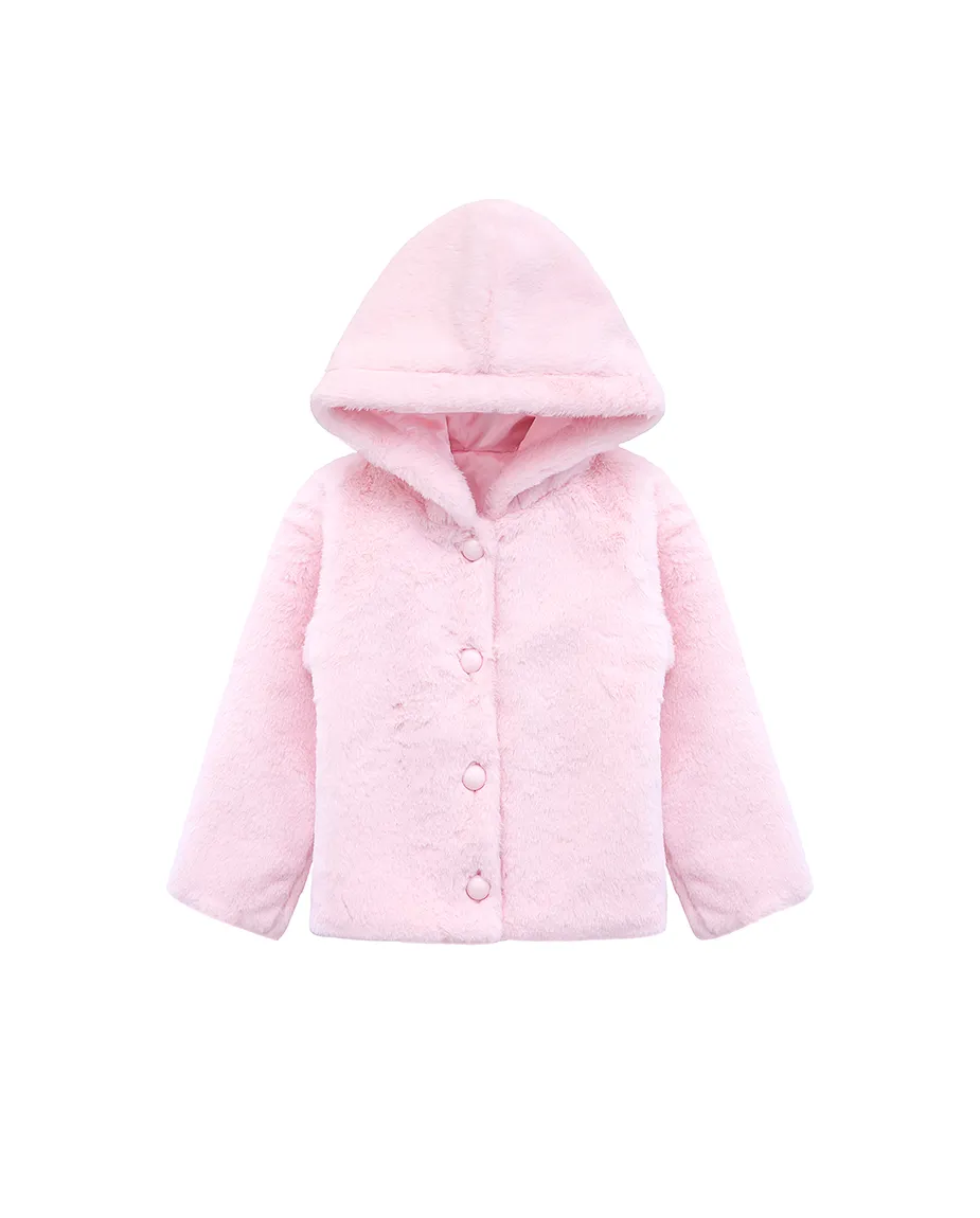 Girl Button Down Hooded Cardigan Jacket