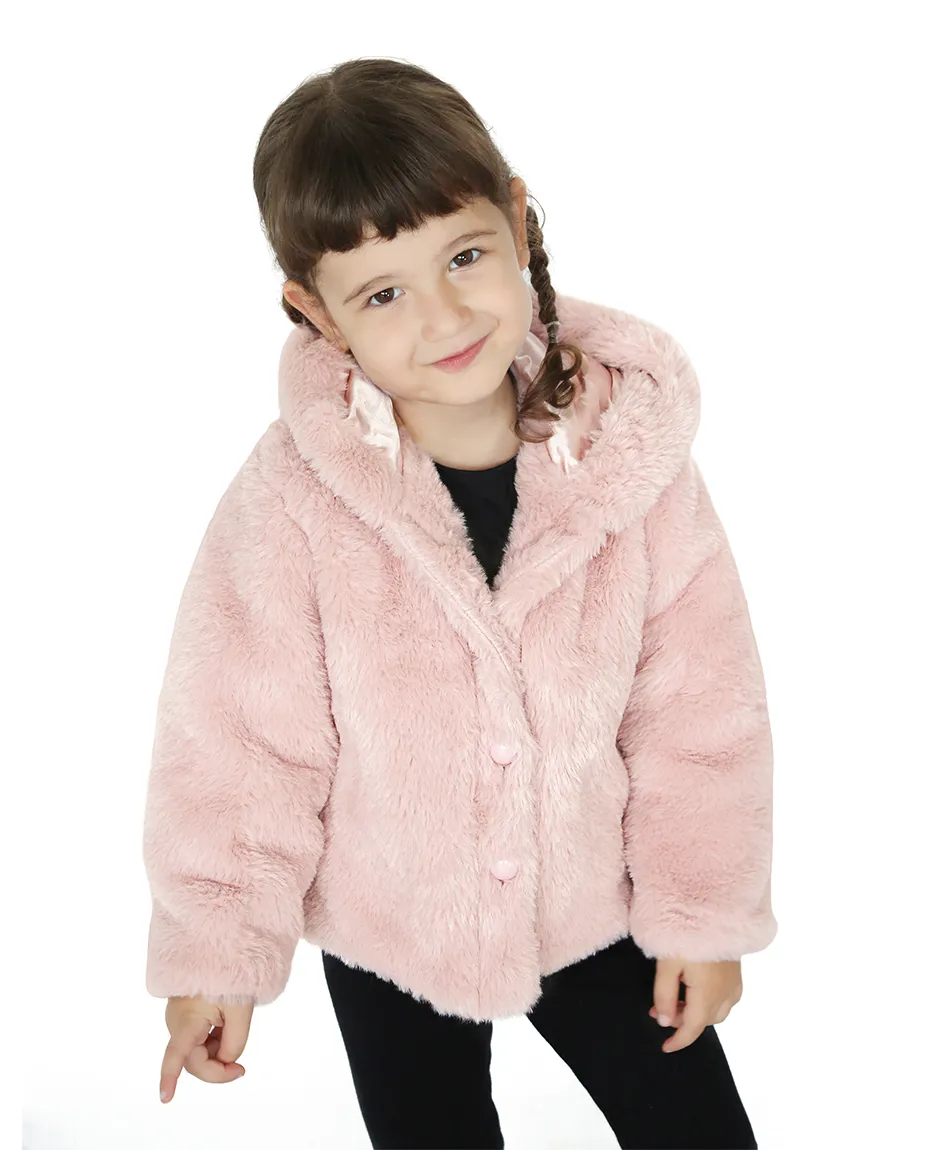 Girl Button Down Hooded Cardigan Jacket