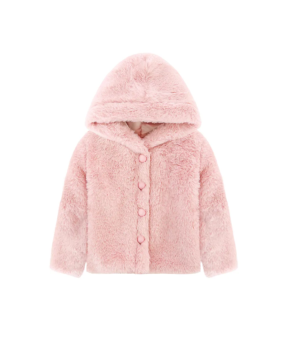 Girl Button Down Hooded Cardigan Jacket