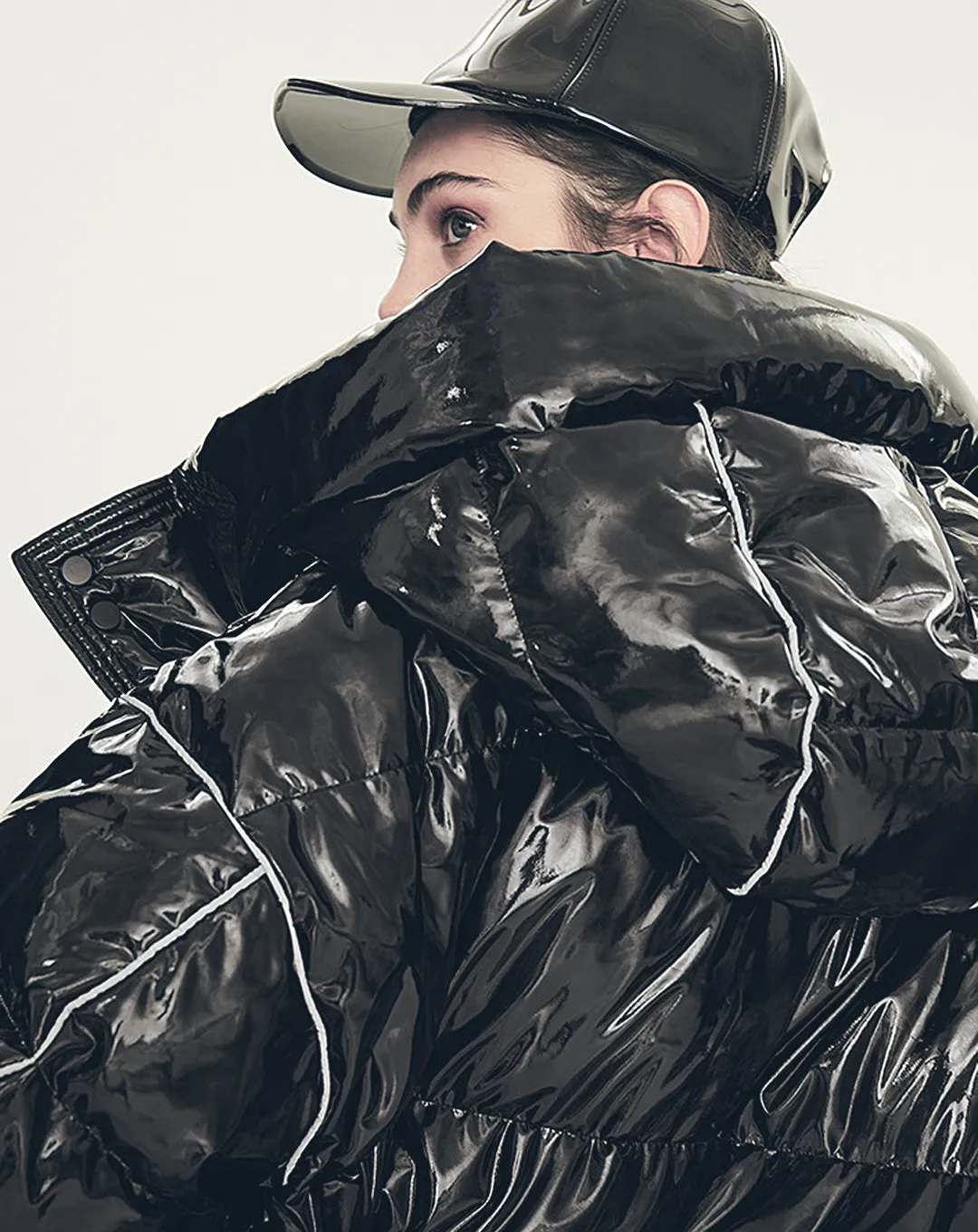 ♀Glossy Long Down Coat