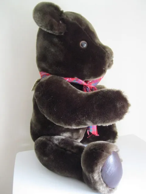 Gormar Large Dark Brown Teddy Bear Jointed. 17.5 “
