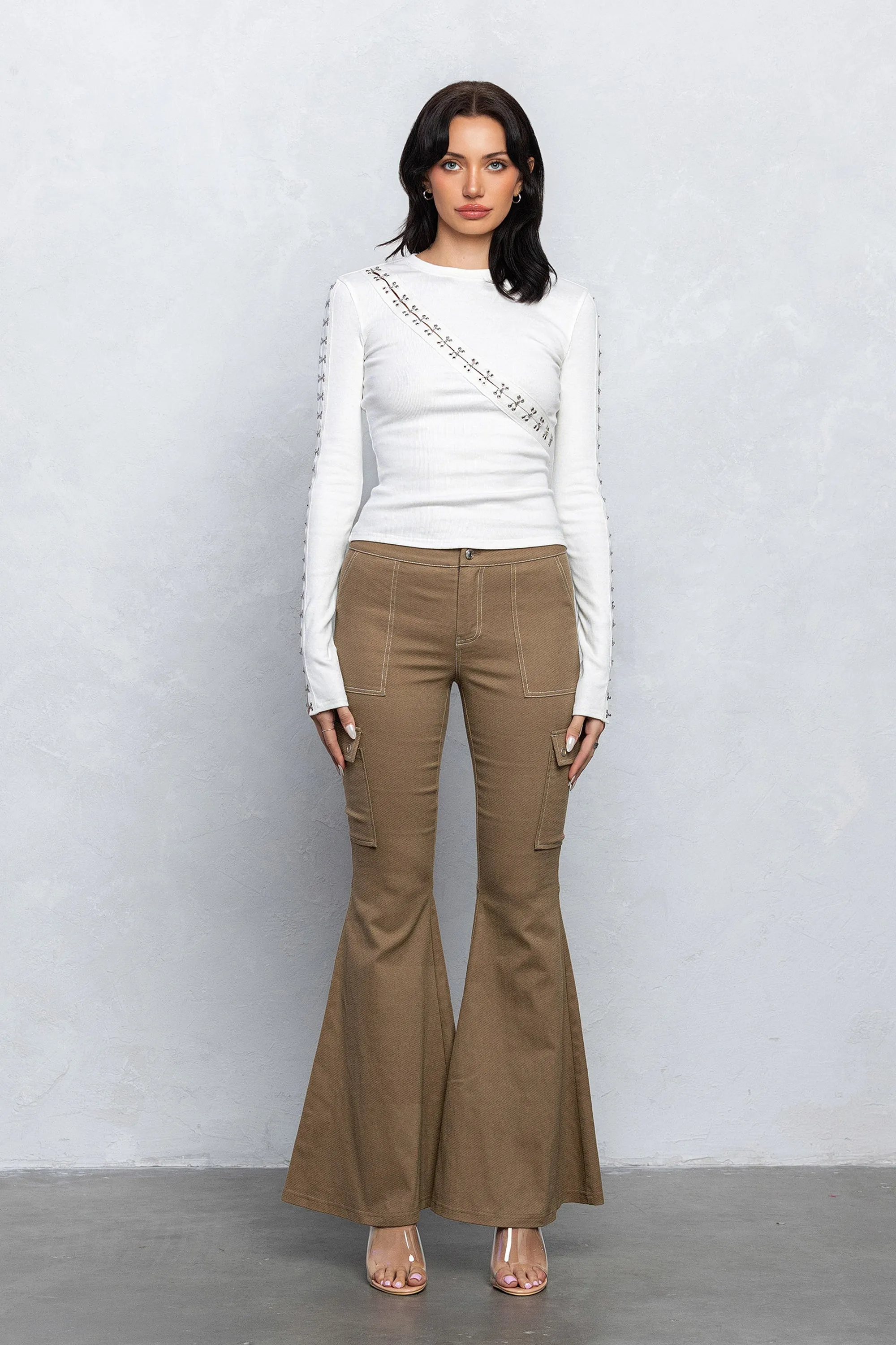 HALLE BELL BOTTOMS - KHAKI