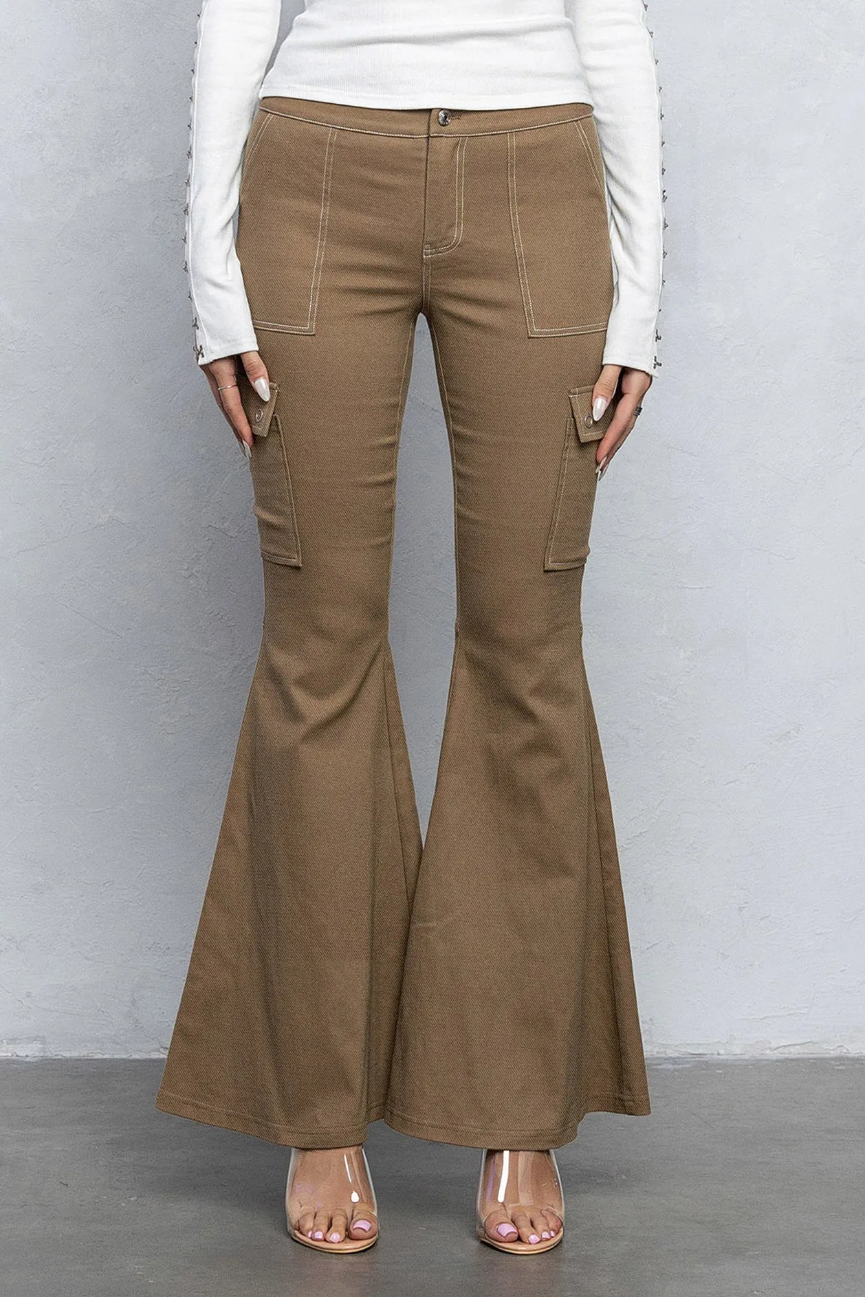 HALLE BELL BOTTOMS - KHAKI