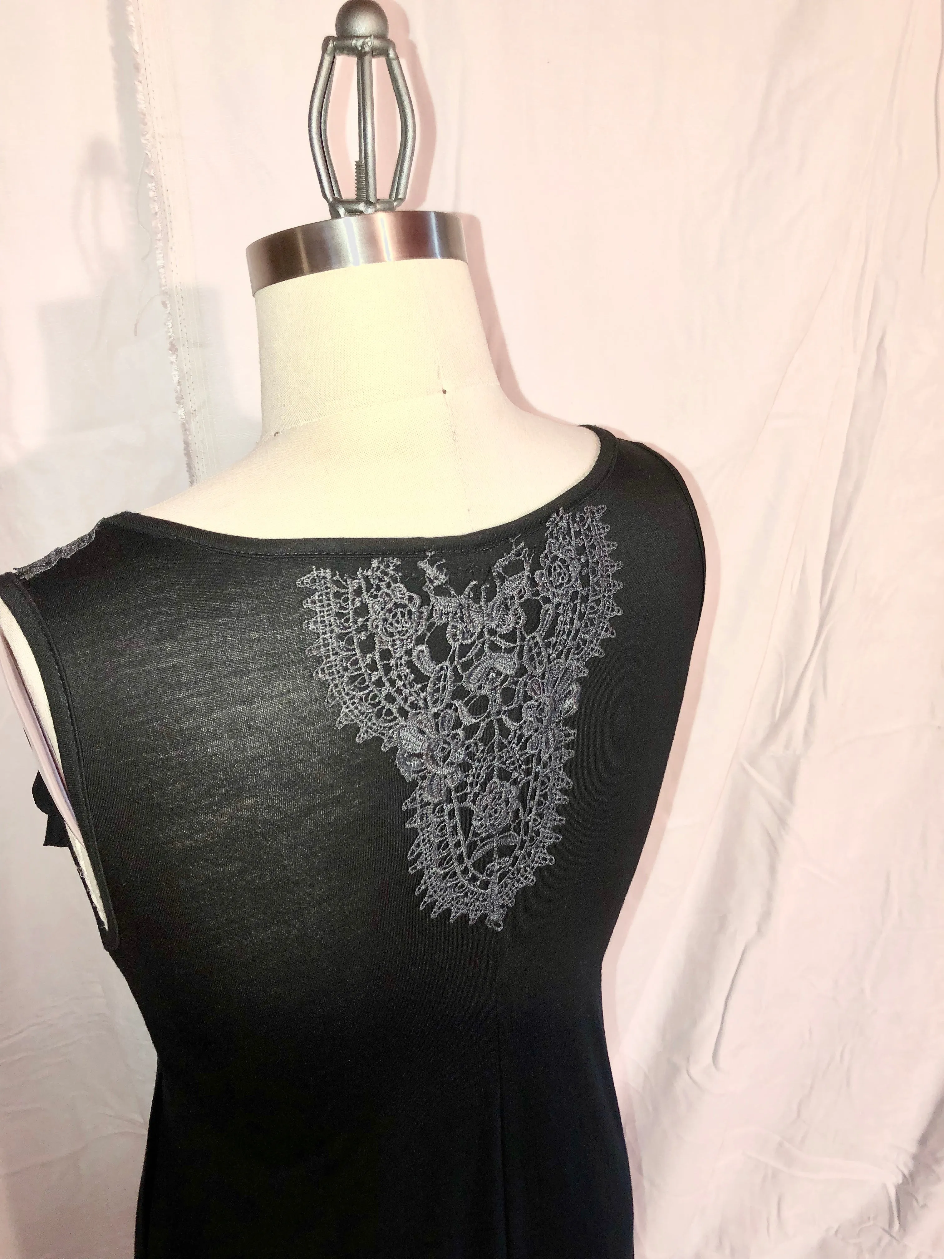 Handmade Black Knee Length Dress