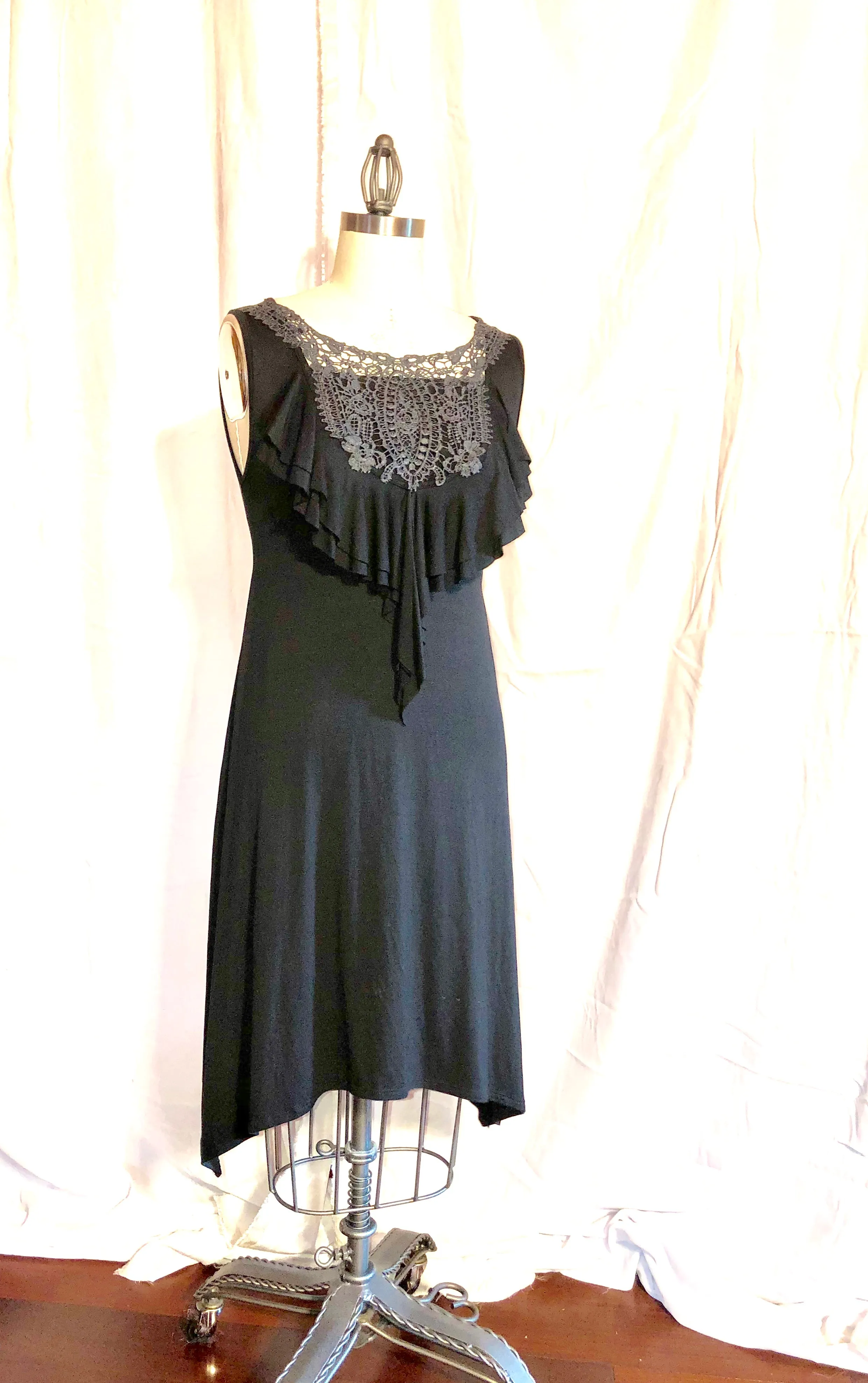 Handmade Black Knee Length Dress