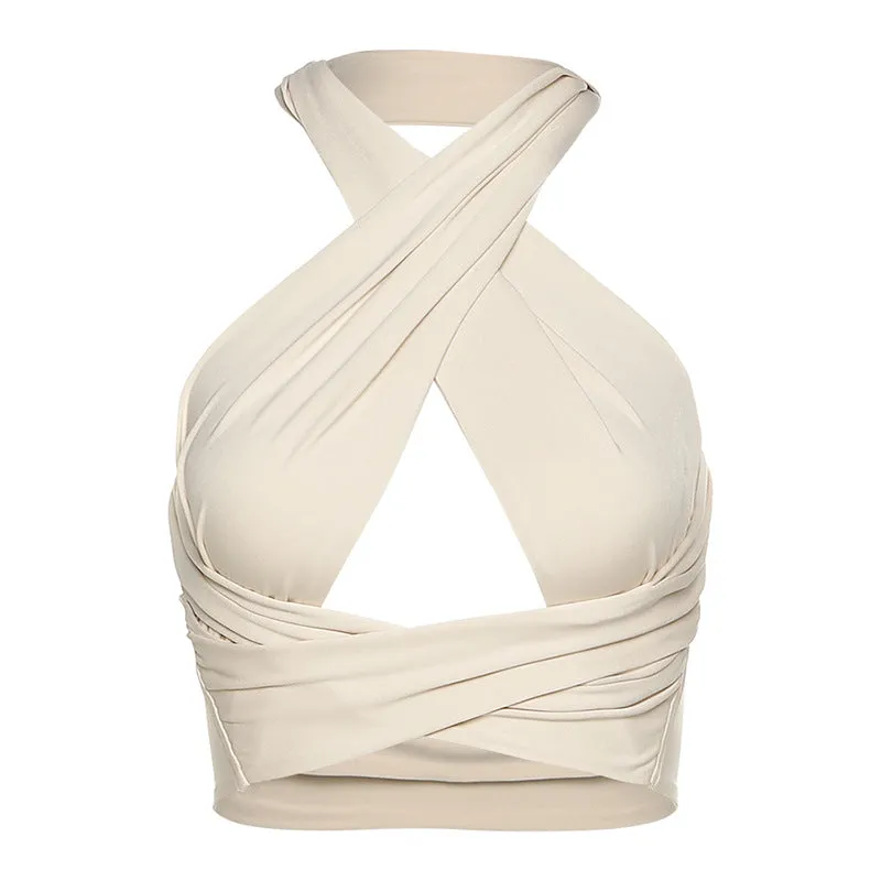Haute Biatch Breast Lift sexy Cross Neck Top