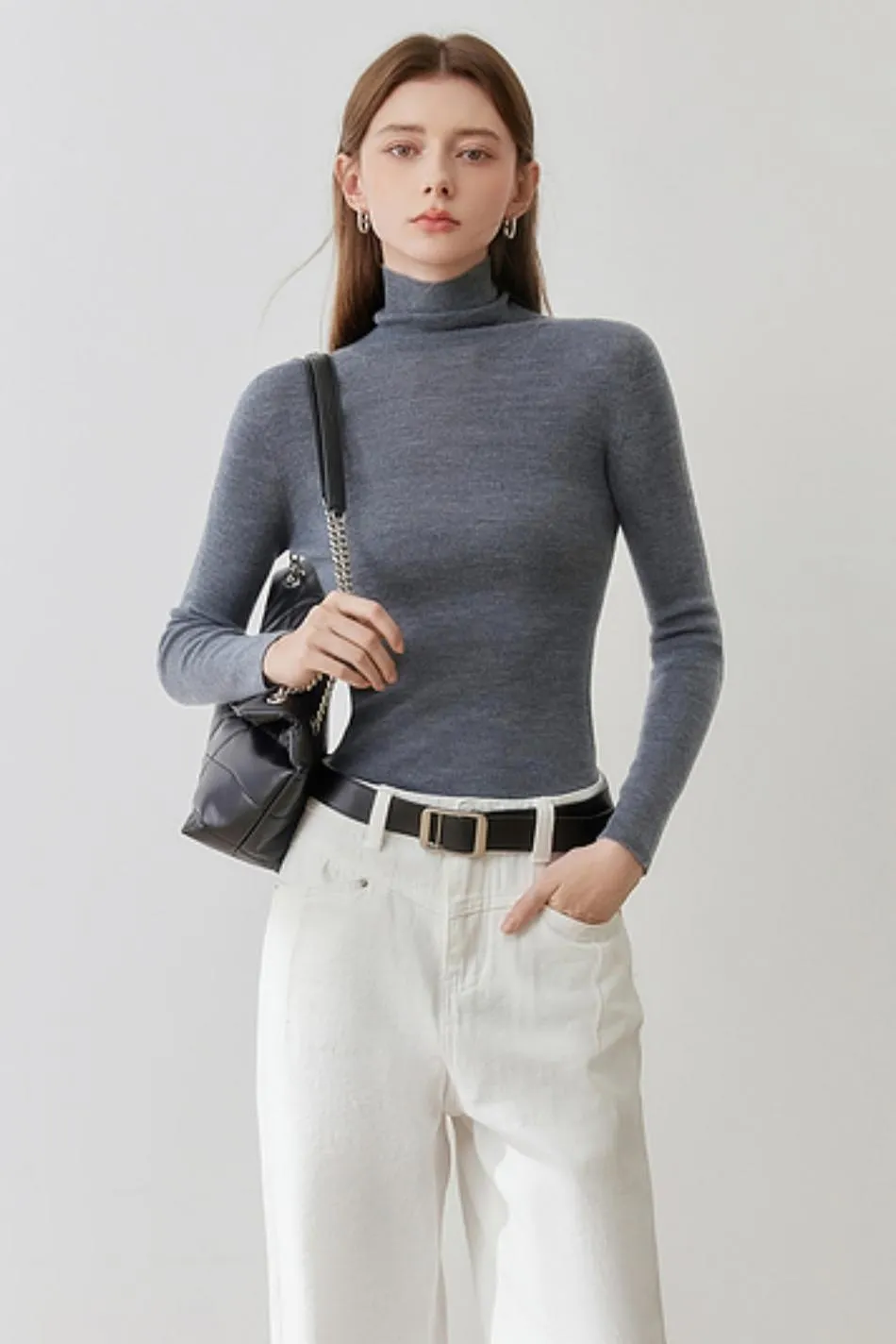 High Neck Knit Base Layer Sweater