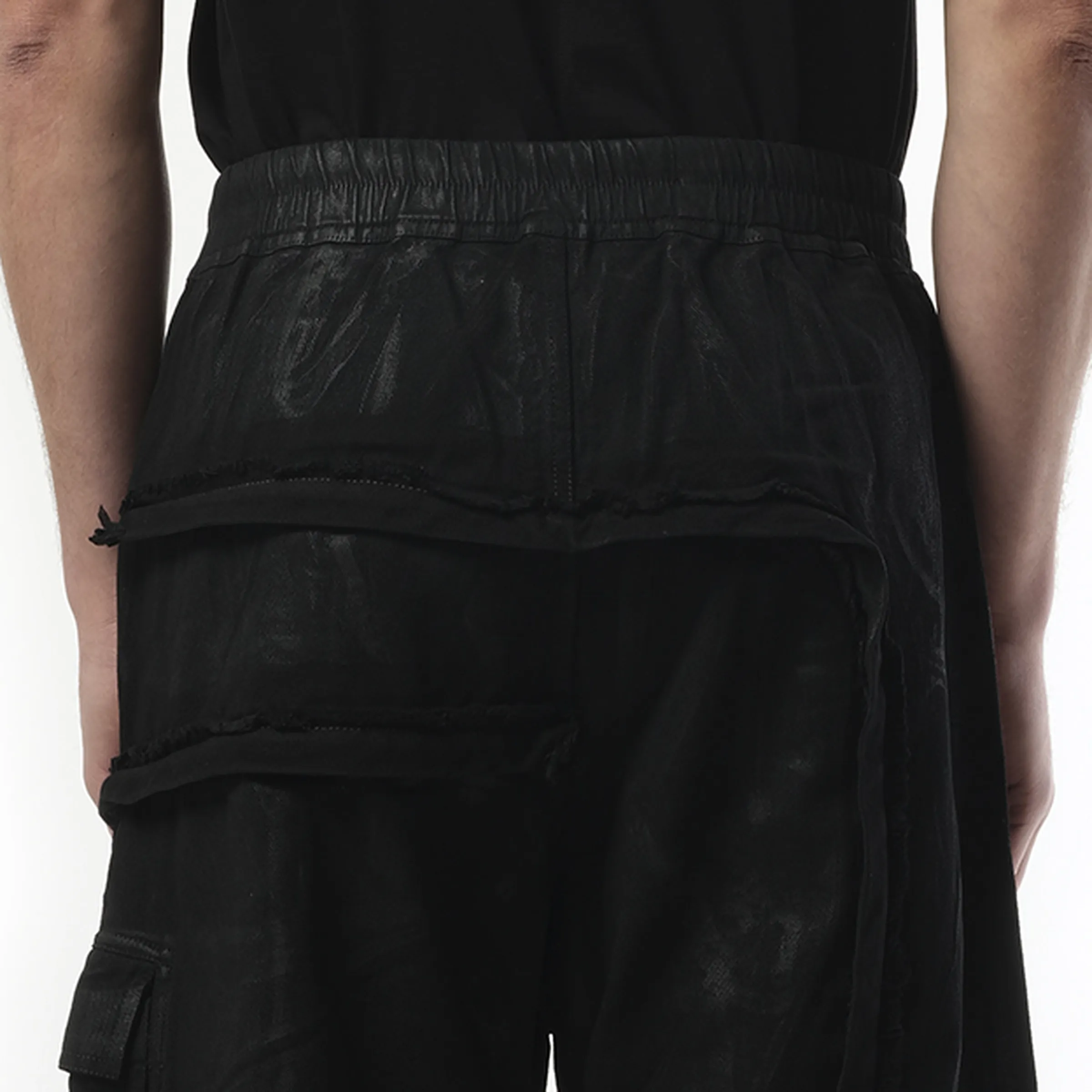Imbalanced Double Cargo Jumbo Pants in Black