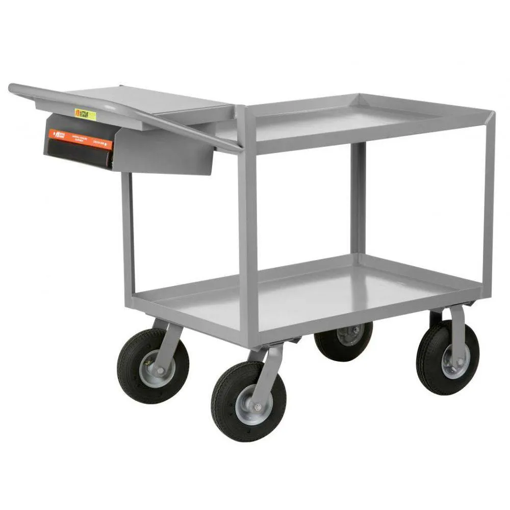 Instrument Cart w/ Writing Shelf and Storage Pocket (Steel Top w/ Lip)