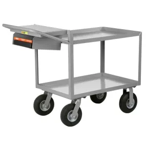 Instrument Cart w/ Writing Shelf and Storage Pocket (Steel Top w/ Lip)
