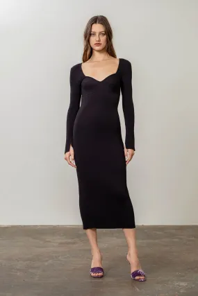 Irwin Black Ribbed Dress