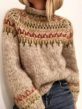 Jacquard Half Turtleneck Sweater