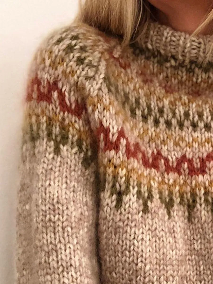Jacquard Half Turtleneck Sweater