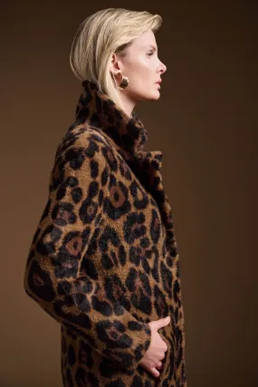 Jacquard Sweater Animal Print Coat