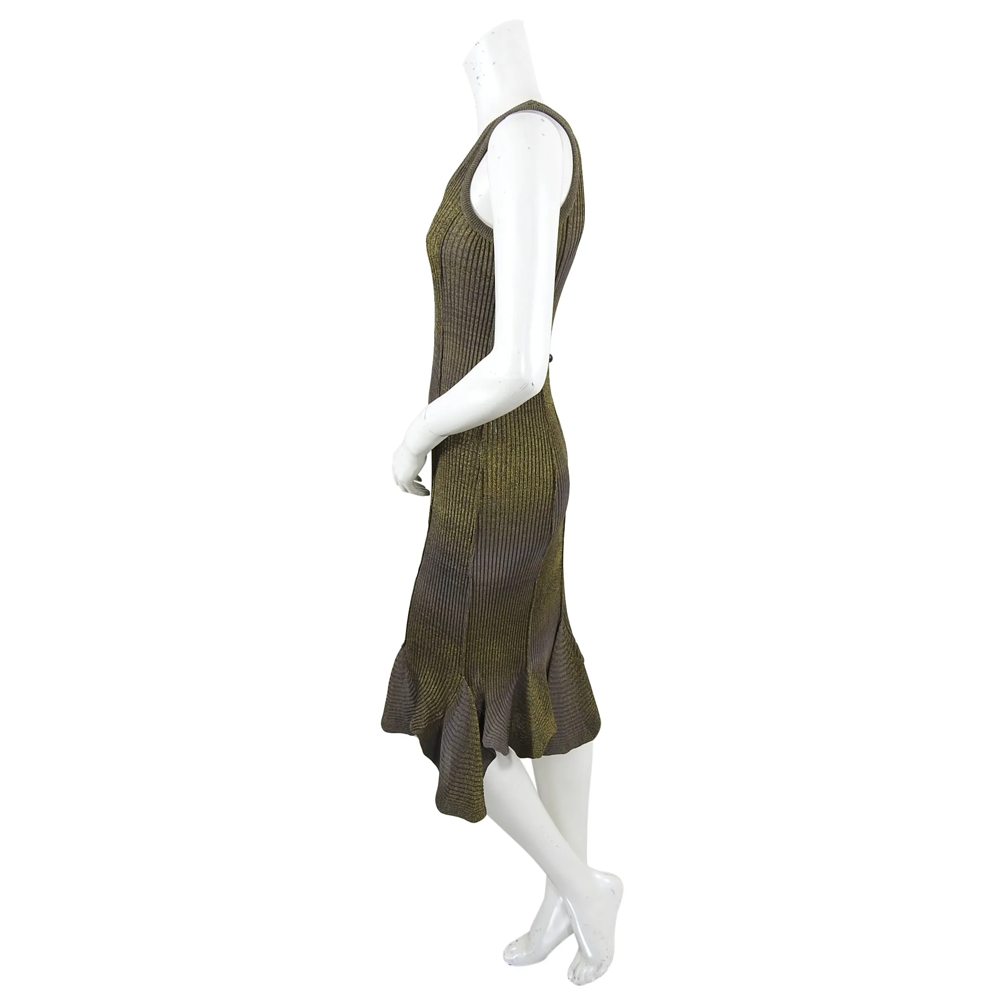 Jean Paul Gaultier Bronze Metallic Knit Tank Dress - M / 6/8