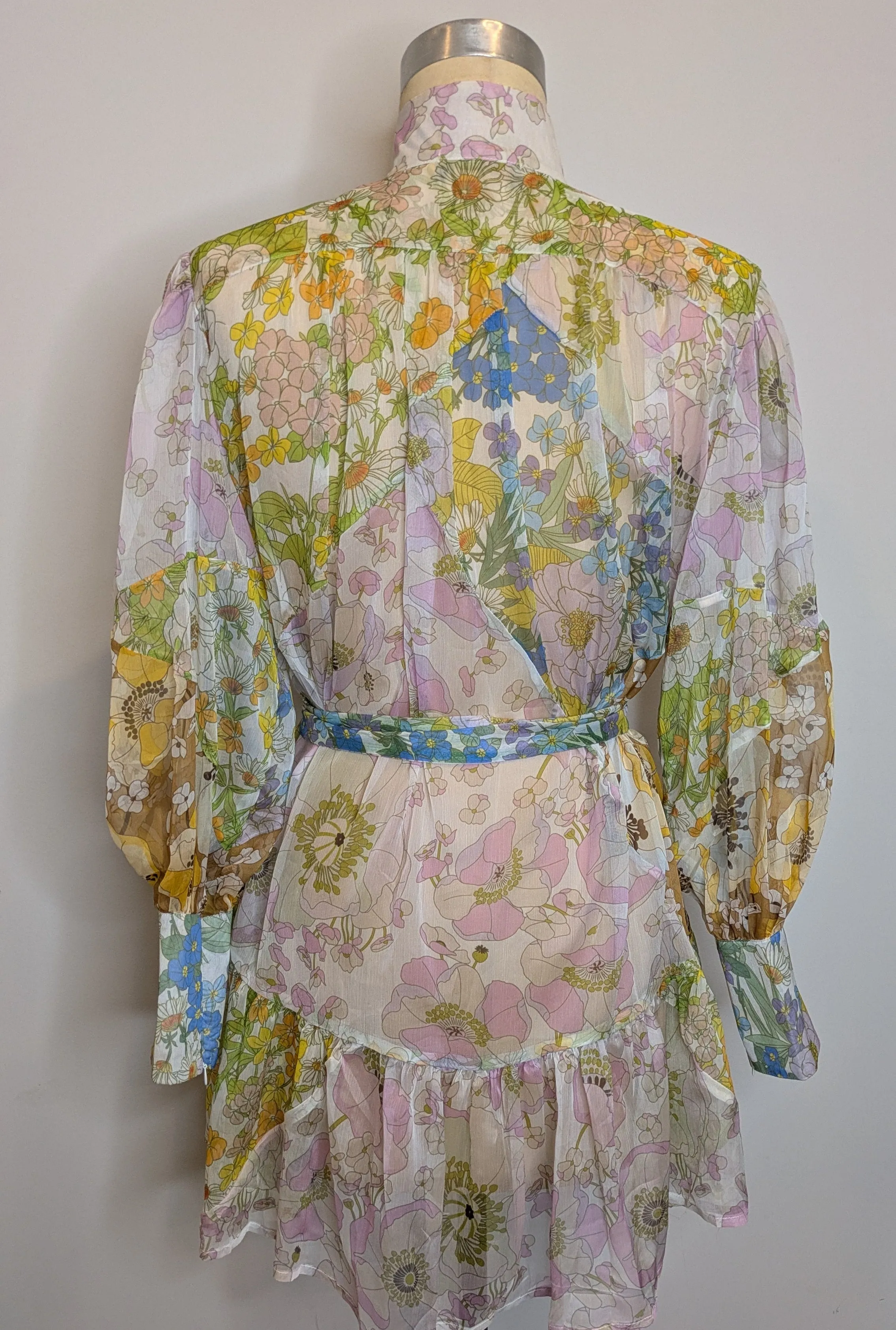 Jubilia Zimmermann Style Sheer Floral Lantern Dress