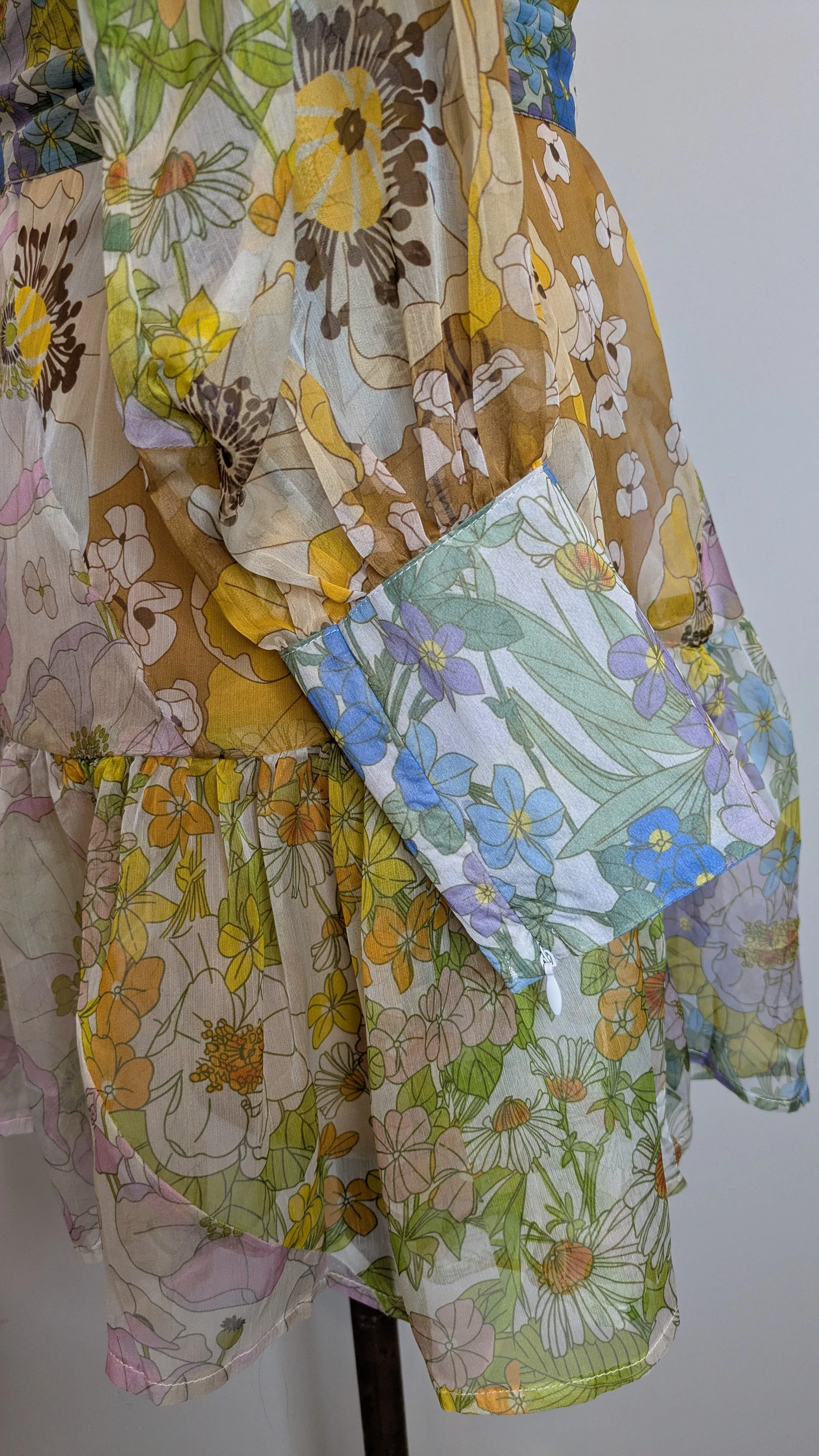 Jubilia Zimmermann Style Sheer Floral Lantern Dress