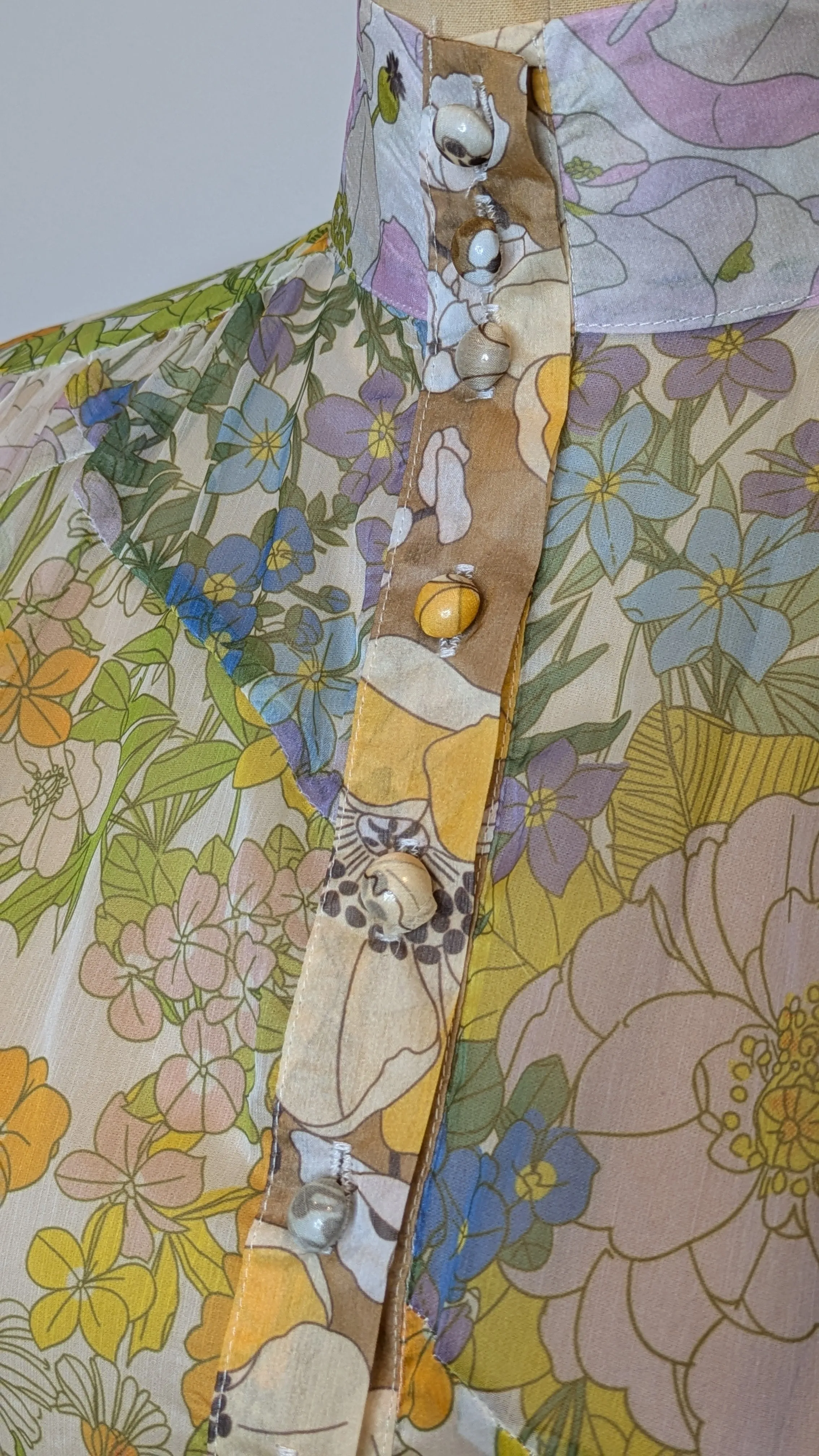 Jubilia Zimmermann Style Sheer Floral Lantern Dress