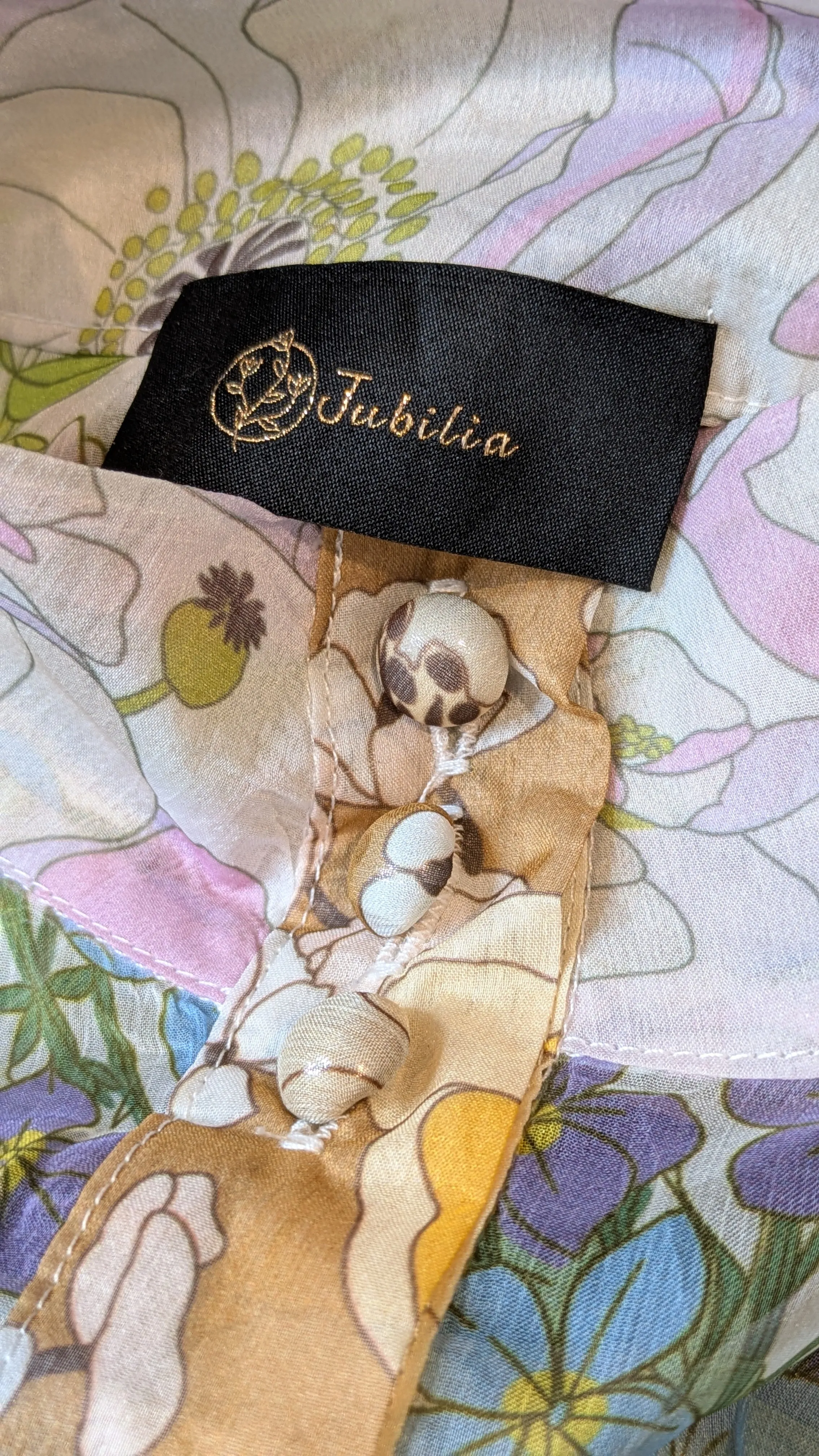 Jubilia Zimmermann Style Sheer Floral Lantern Dress