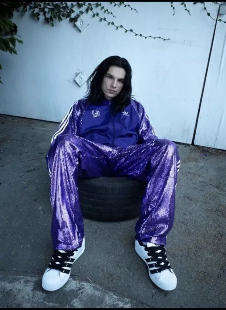 KORN X ADIDAS PURPLE SEQUIN TRACK SUIT