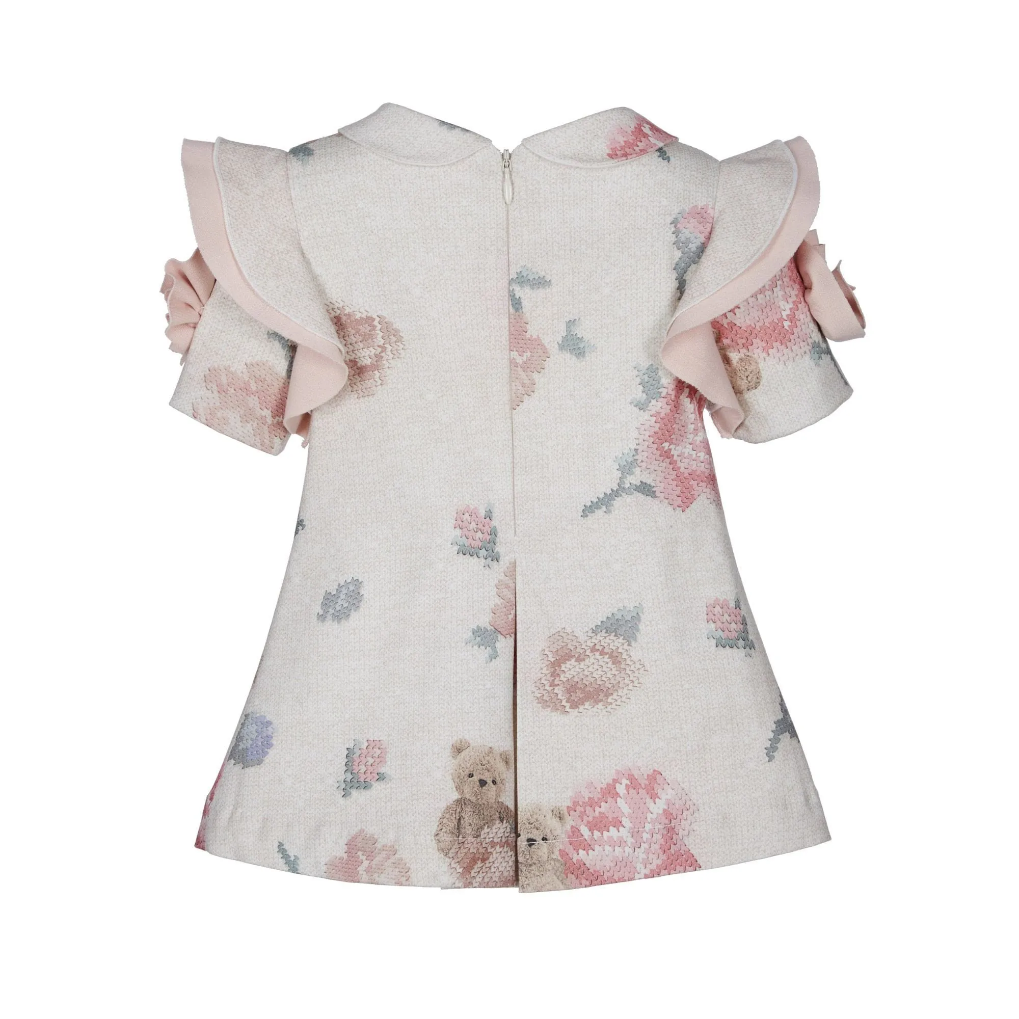 LAPIN HOUSE - Teddy Rose Ruffle Dress - Blush