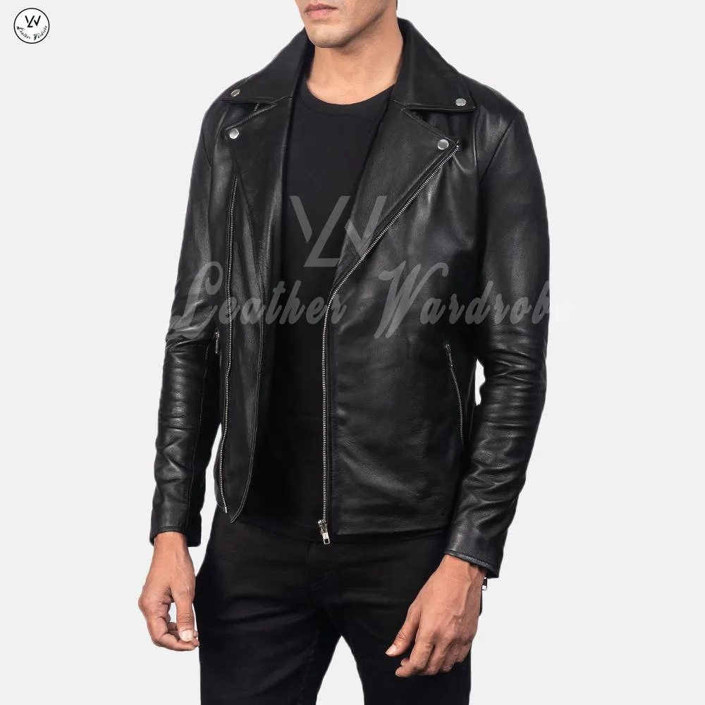 Leather Biker Jacket Mens