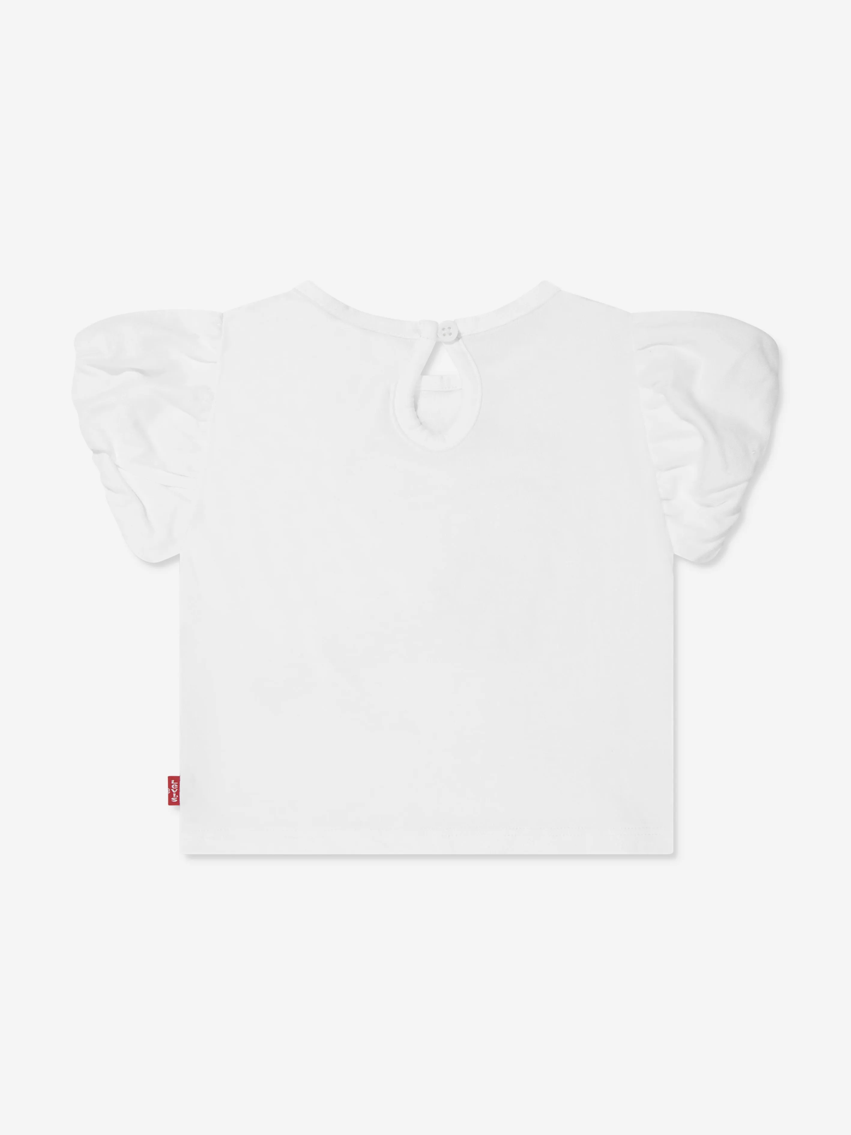 Levi's Baby Girls Bear Bubble Sleeve Top in White