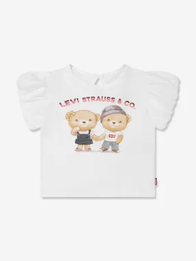 Levi's Baby Girls Bear Bubble Sleeve Top in White