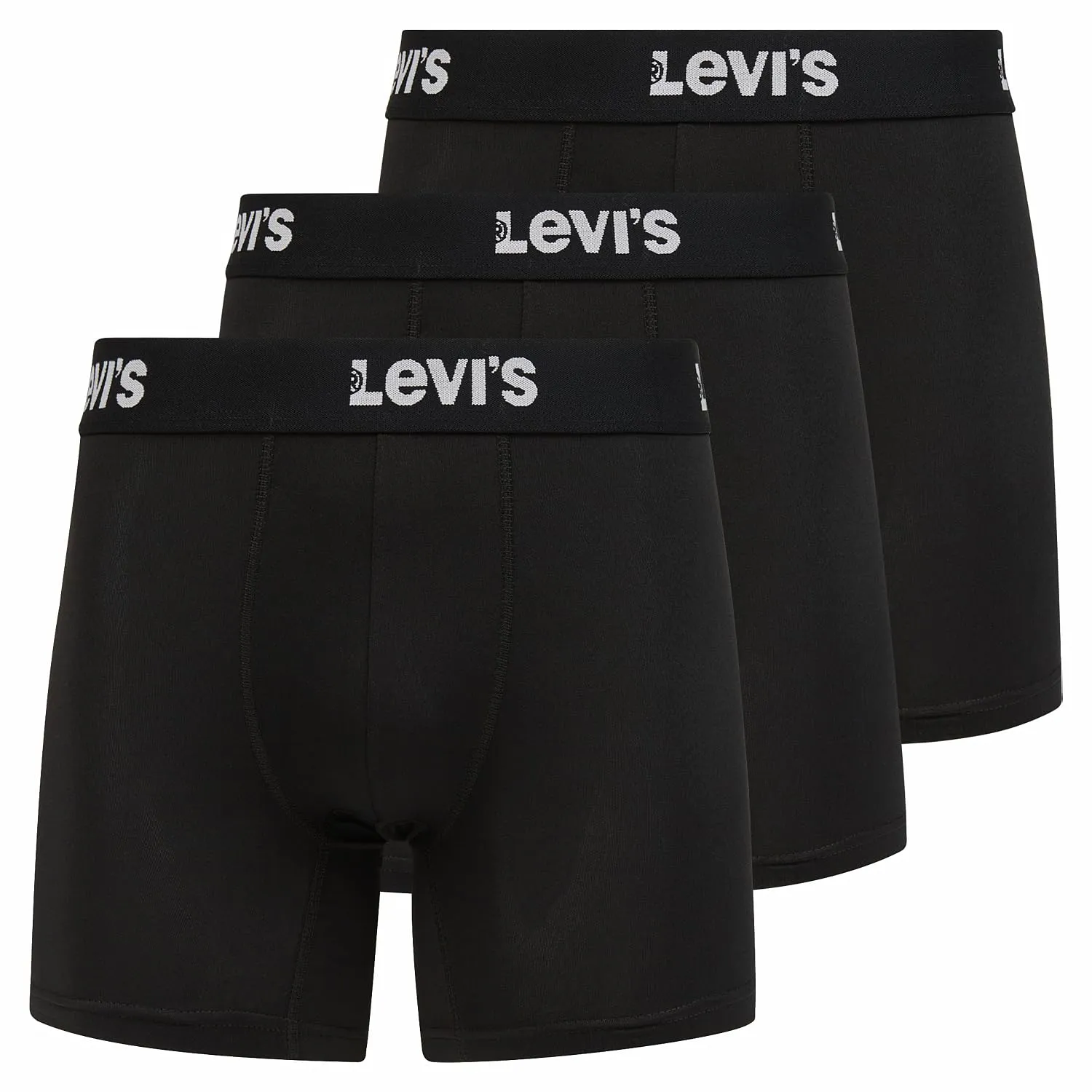 Levi's Mens Underwear Microfiber Boxer Brief for Men Ultra Soft 3 Pack Black