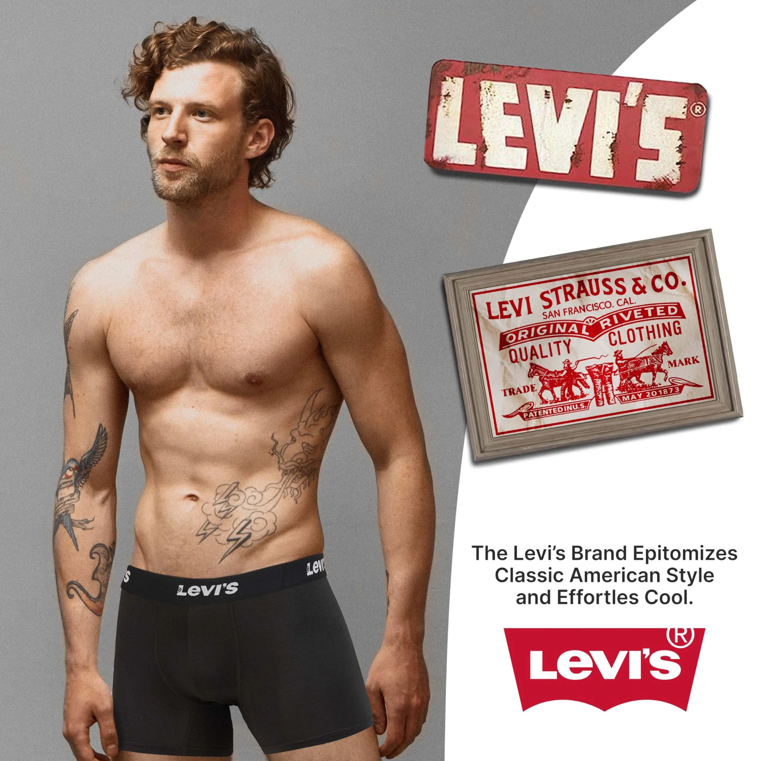 Levi's Mens Underwear Microfiber Boxer Brief for Men Ultra Soft 3 Pack Black