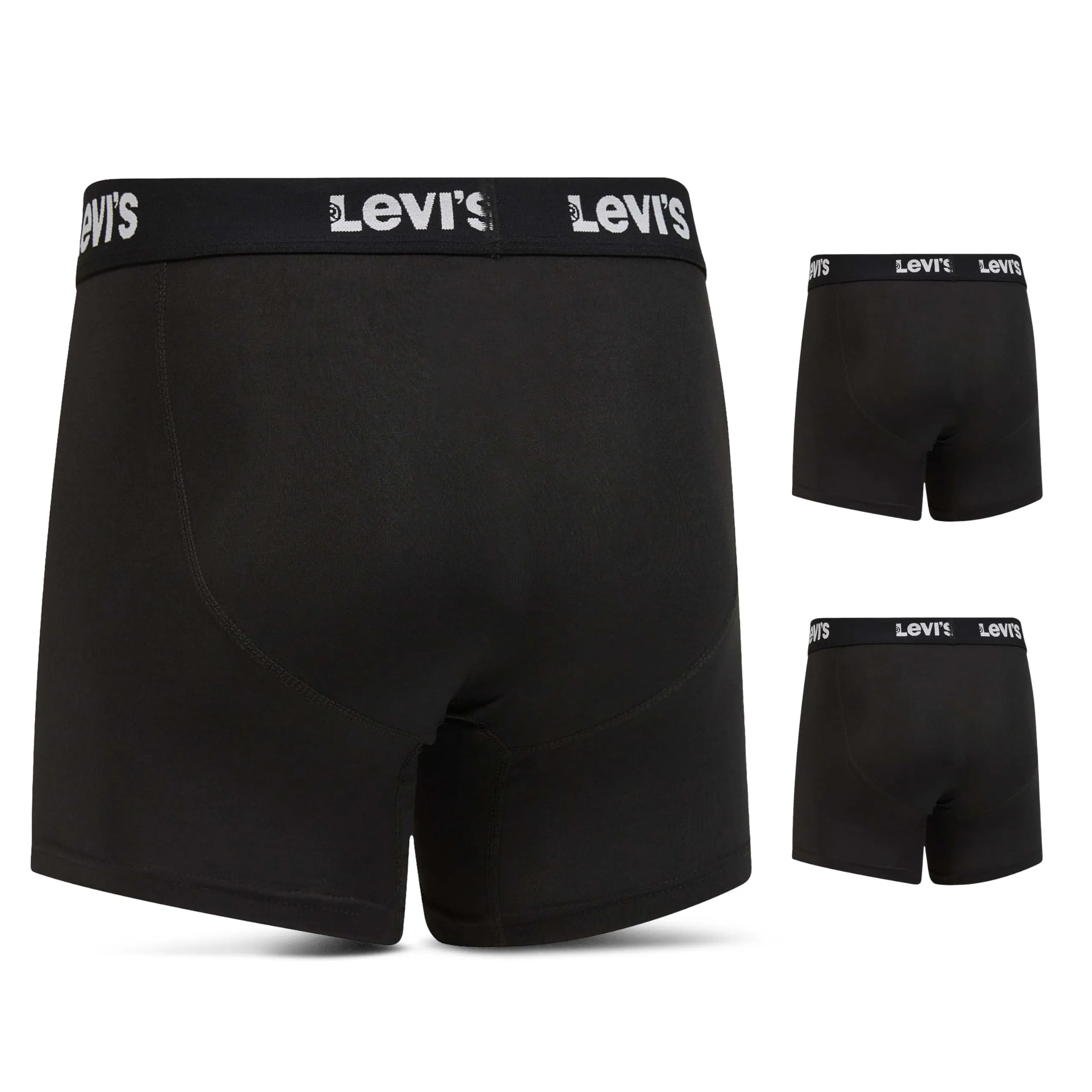 Levi's Mens Underwear Microfiber Boxer Brief for Men Ultra Soft 3 Pack Black