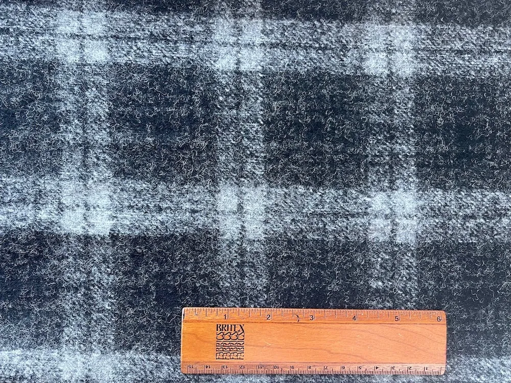 Lighter-Weight Fog & Smoke Plaid Wool Blend Knit (Made in Italy)