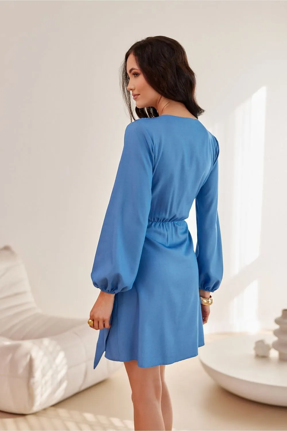 Long sleeves flared mini daydress