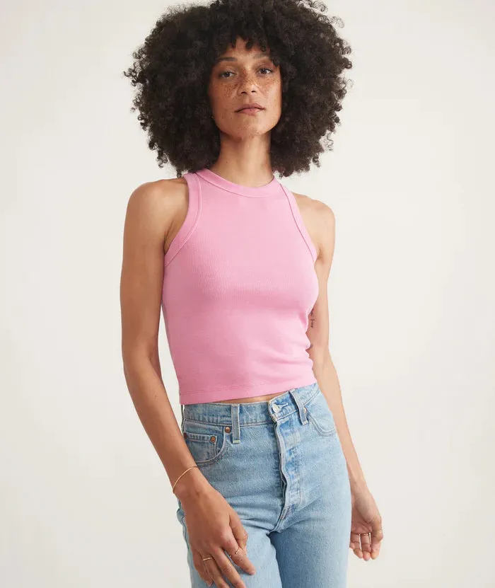 Marine Layer Women's Lexi Rib Sun-In High Neck Crop Tank