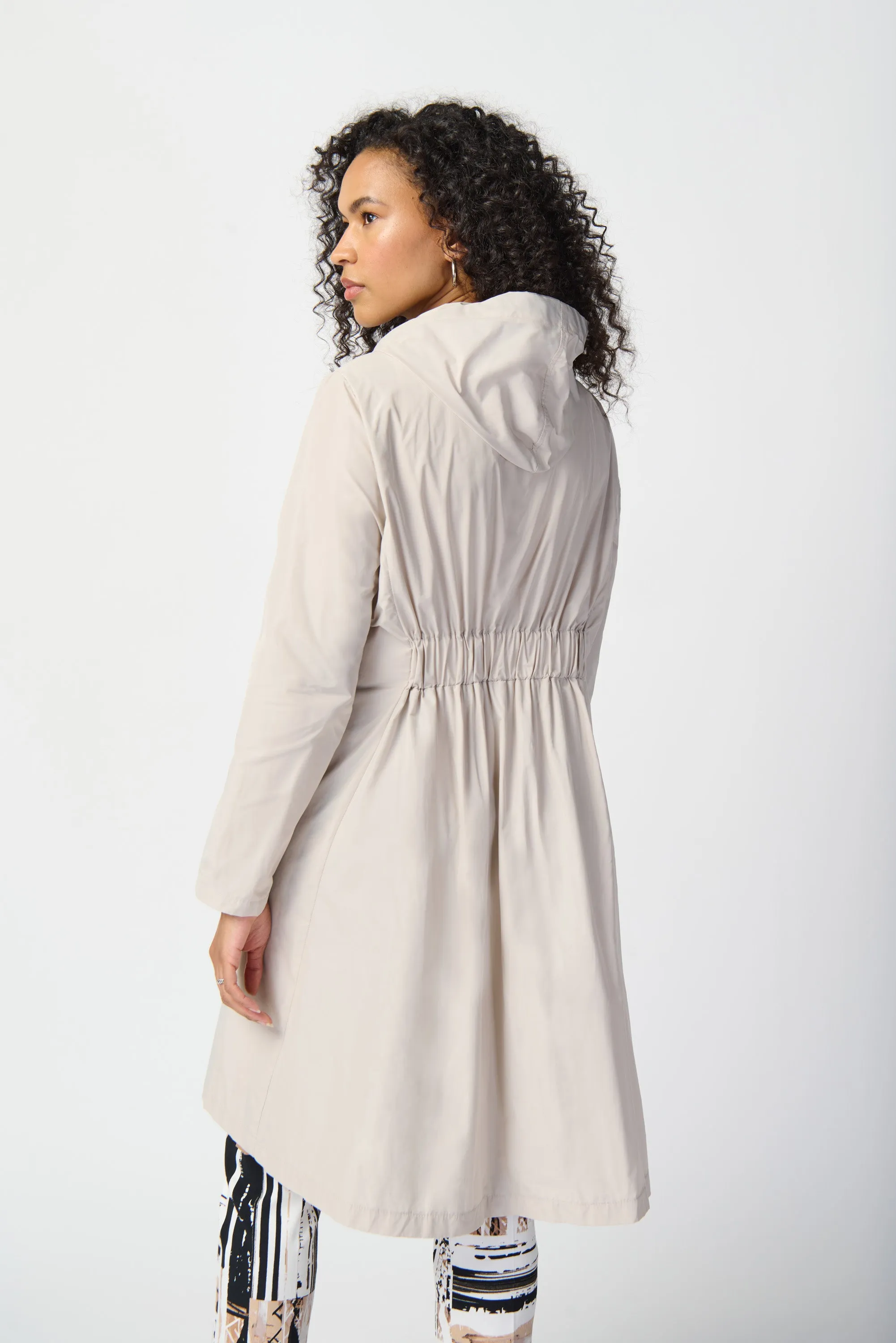 Memory Woven Hooded Trapeze Coat