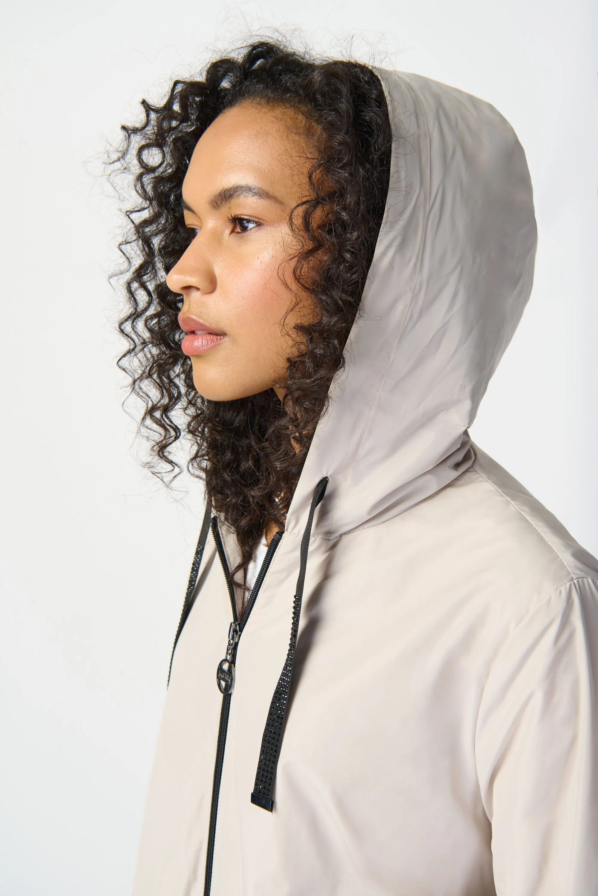 Memory Woven Hooded Trapeze Coat