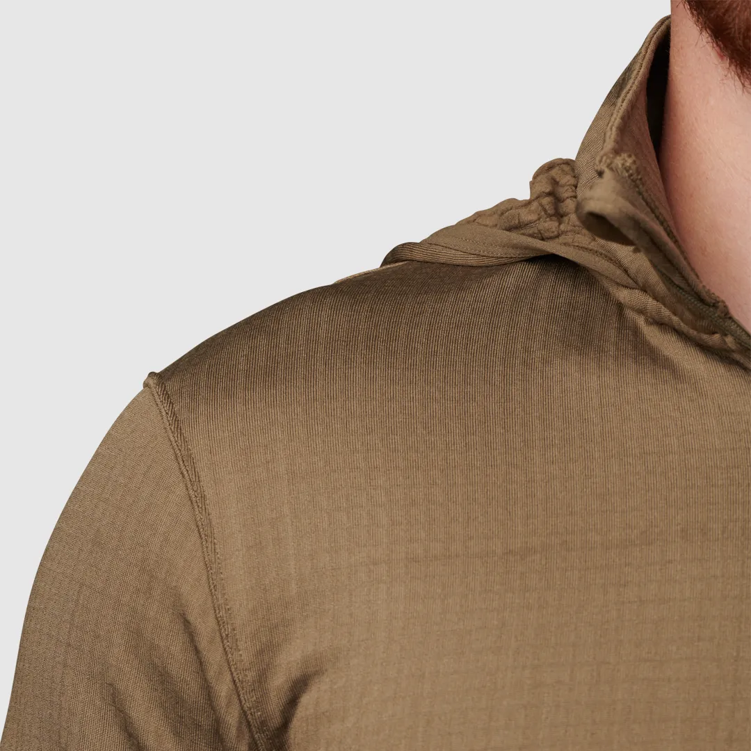 Men's Quiver Half Zip Hoodie (Stone Brown)
