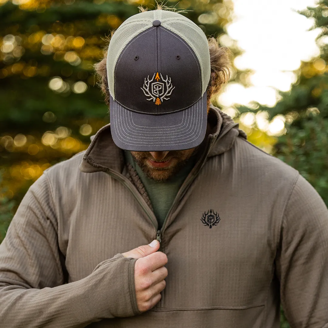 Men's Quiver Half Zip Hoodie (Stone Brown)